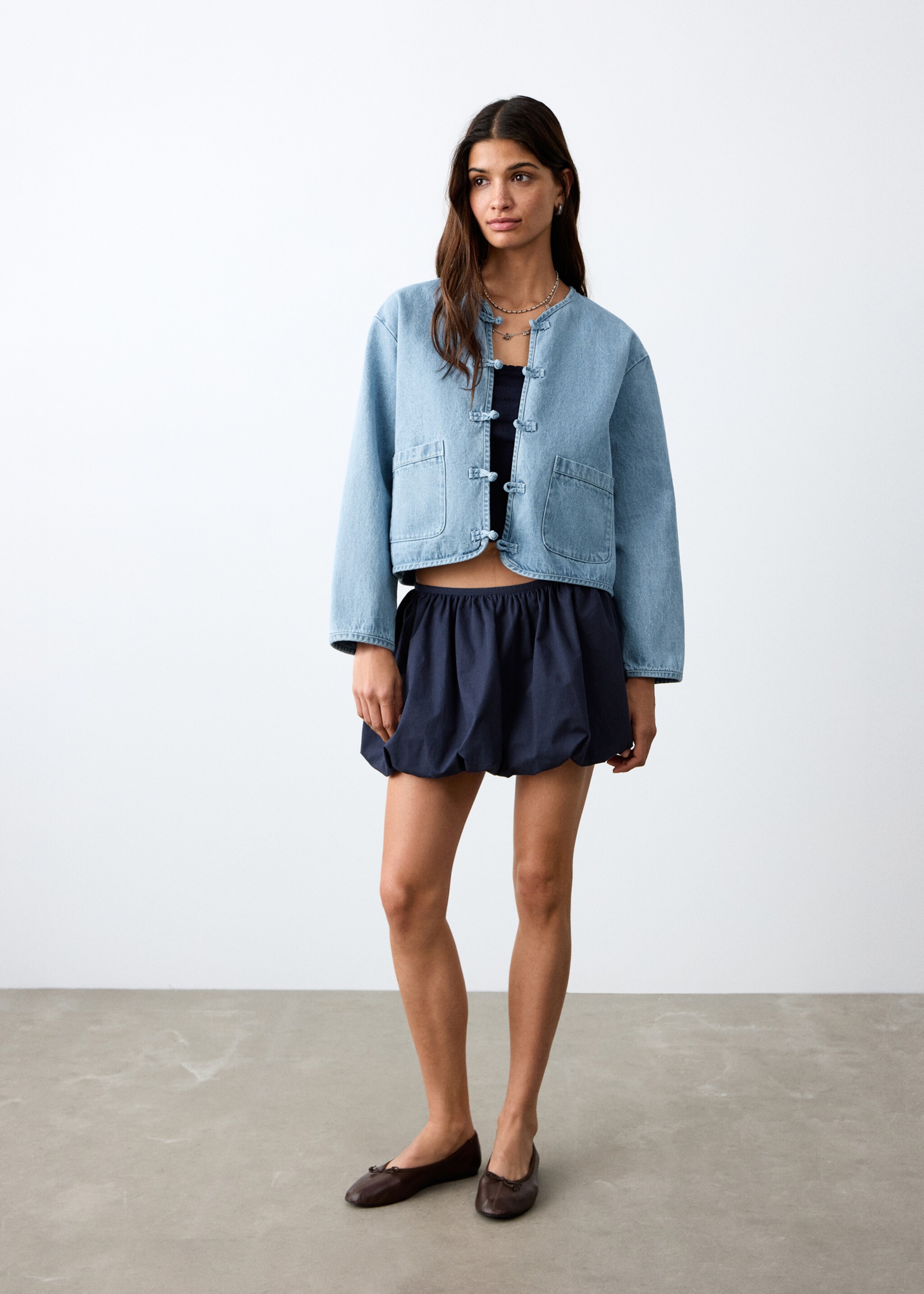 Veste jean poches - Plan général, Bleu moyen. Ref: 27075979-00.