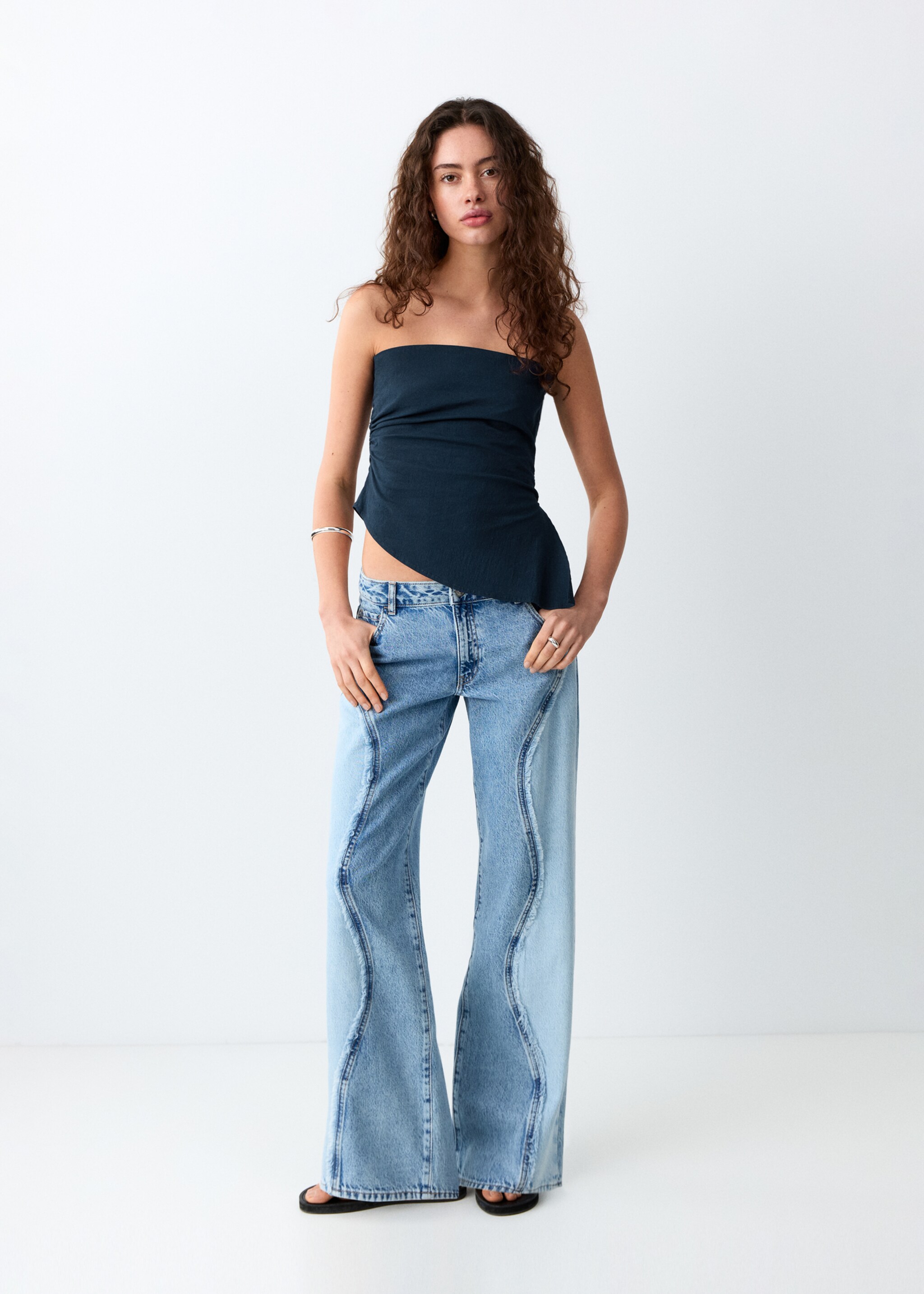 Asymmetric bandeau top - General plane, Dark Navy. Ref: 27075984-00.