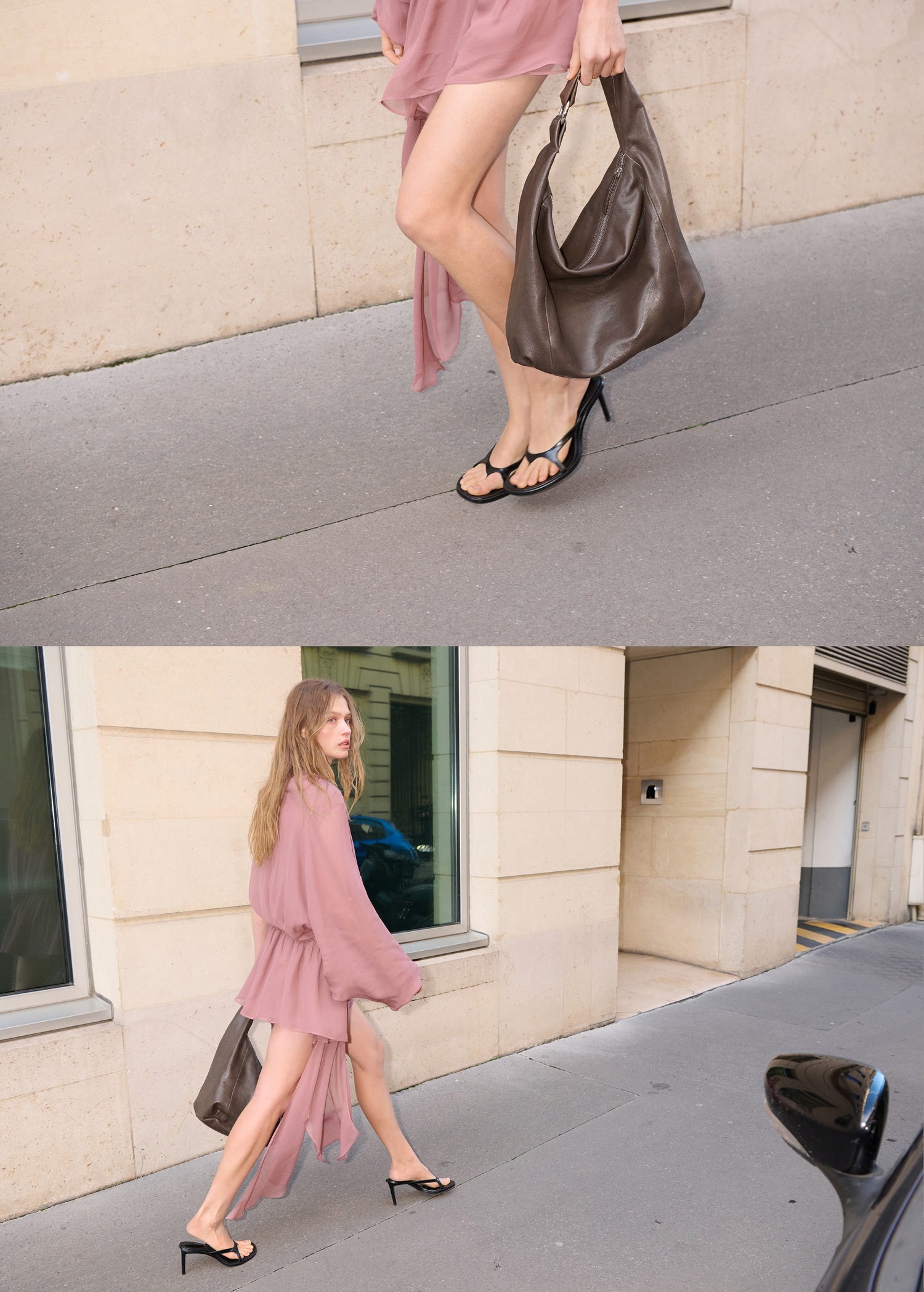 Ledertasche im Beutel-Stil mit Metalldetail - Allgemeine Ansicht