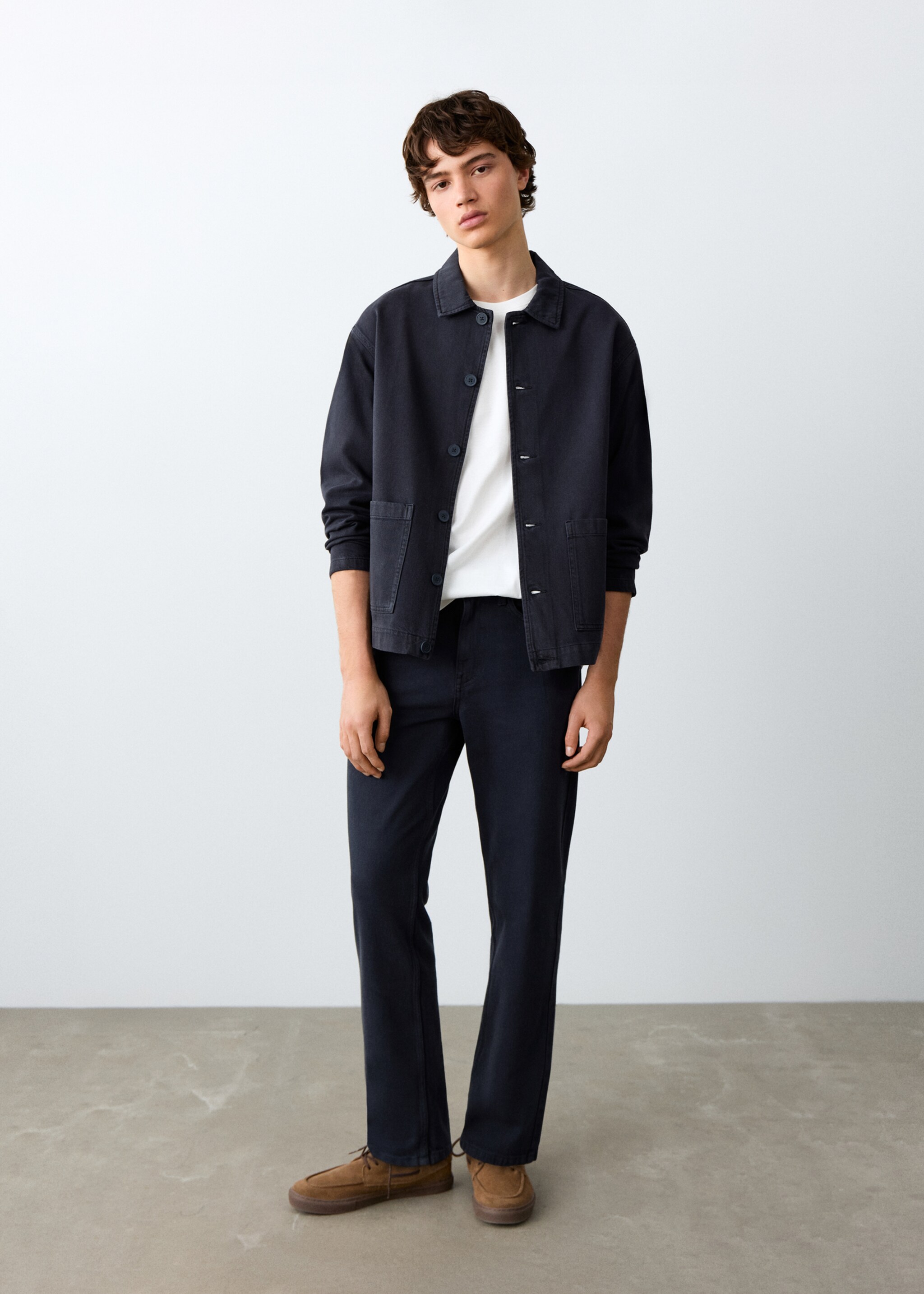 Pocketed cotton overshirt - General plane, Dark Navy. Ref: 27076343-00.