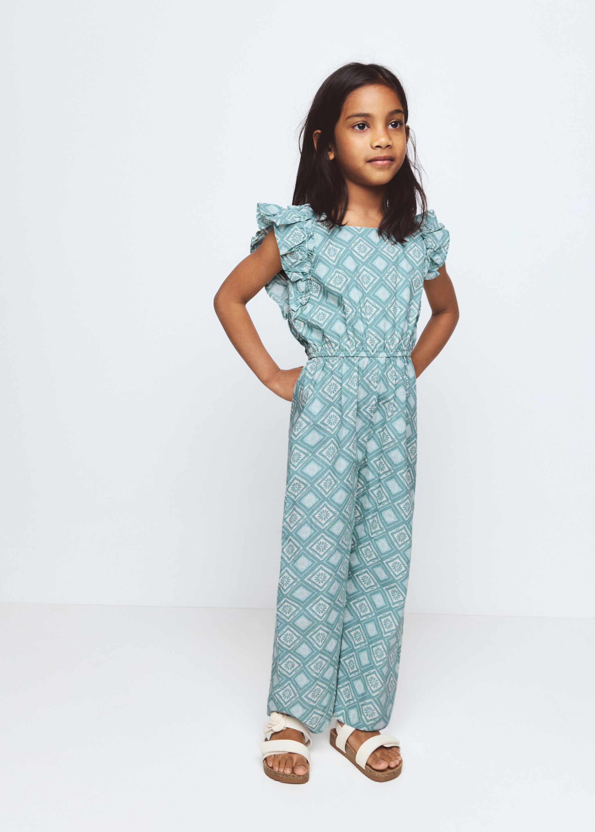 Frills printed jumpsuit - General plane, Pastel Green. Ref: 27076349-00.