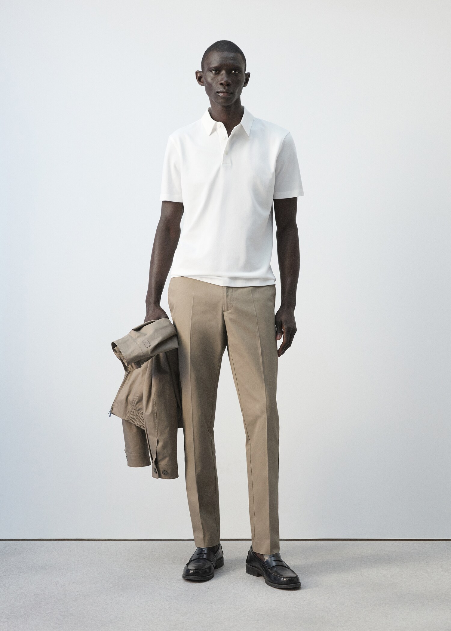 修身版型珠地布Polo衫 - null