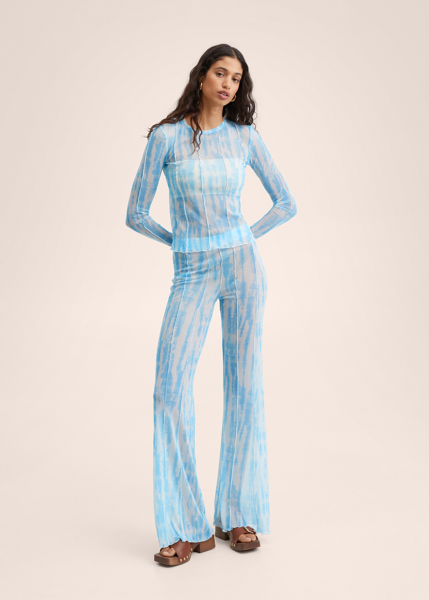 Wide leg printed trousers - General plane