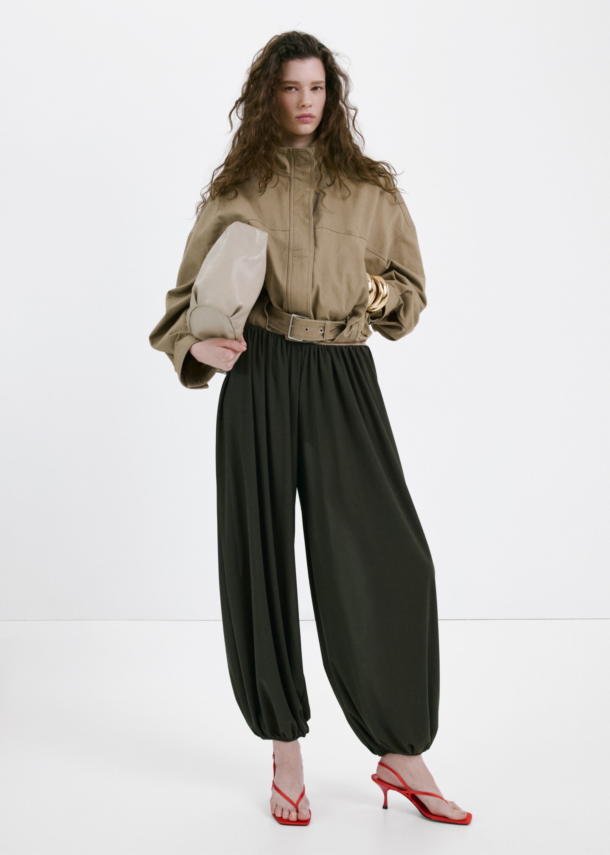 Veste en jean oversize poches - Plan général, Sable. Ref: 27077157-00.