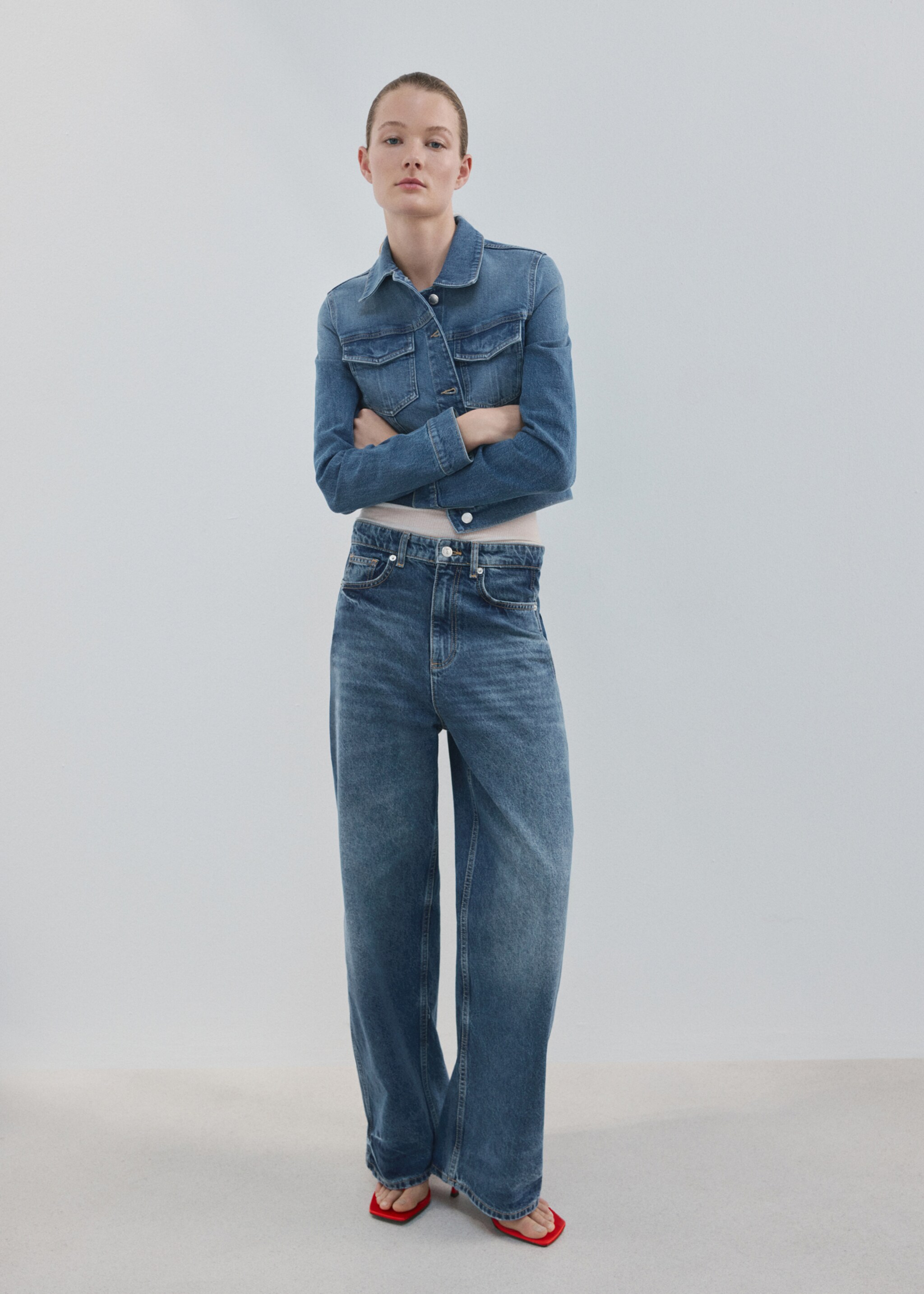 Pockets denim jacket - General plane, Medium Blue. Ref: 27077160-00.