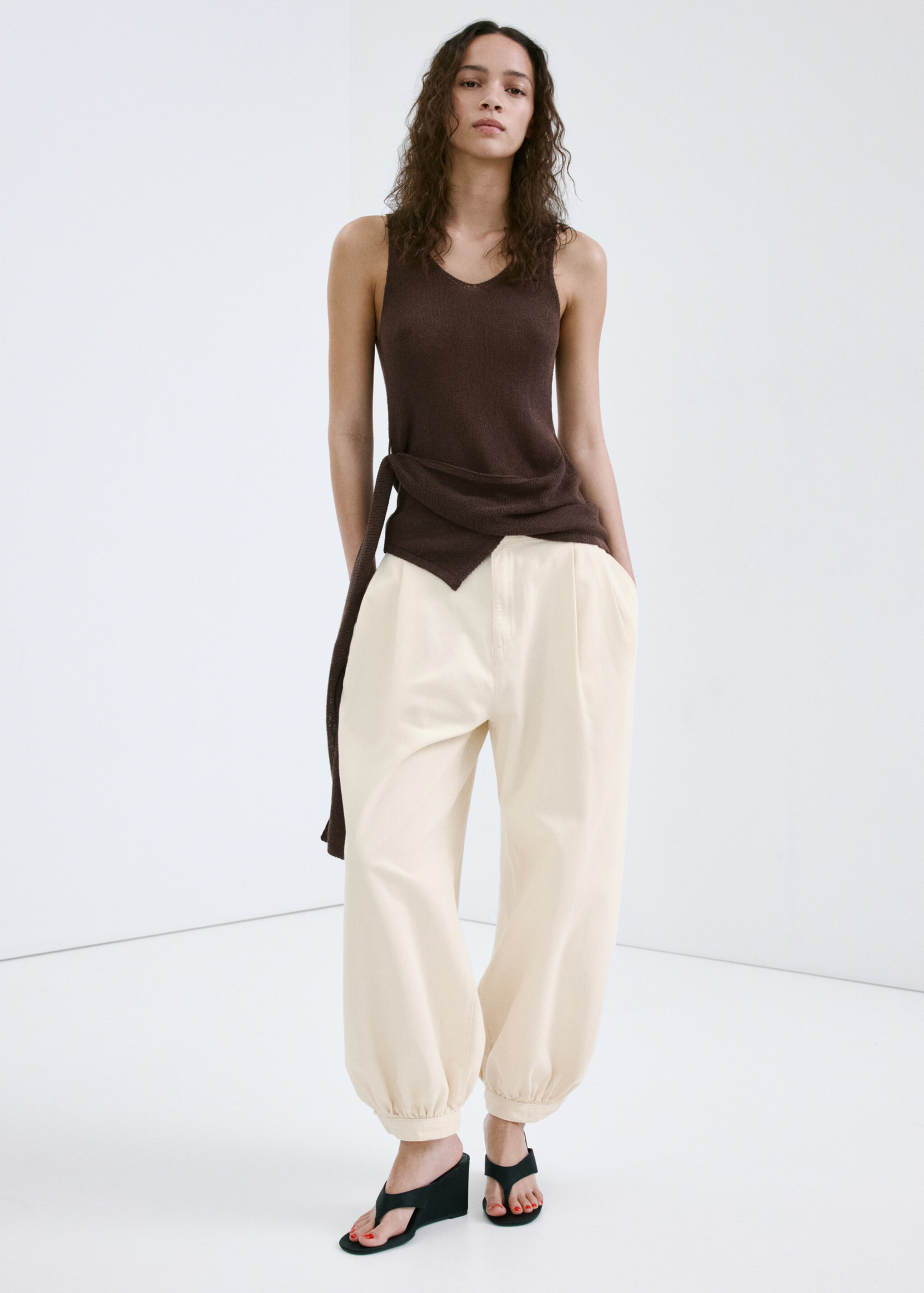 Mid-rise baggy jeans - General plane, Ecru. Ref: 27077165-00.