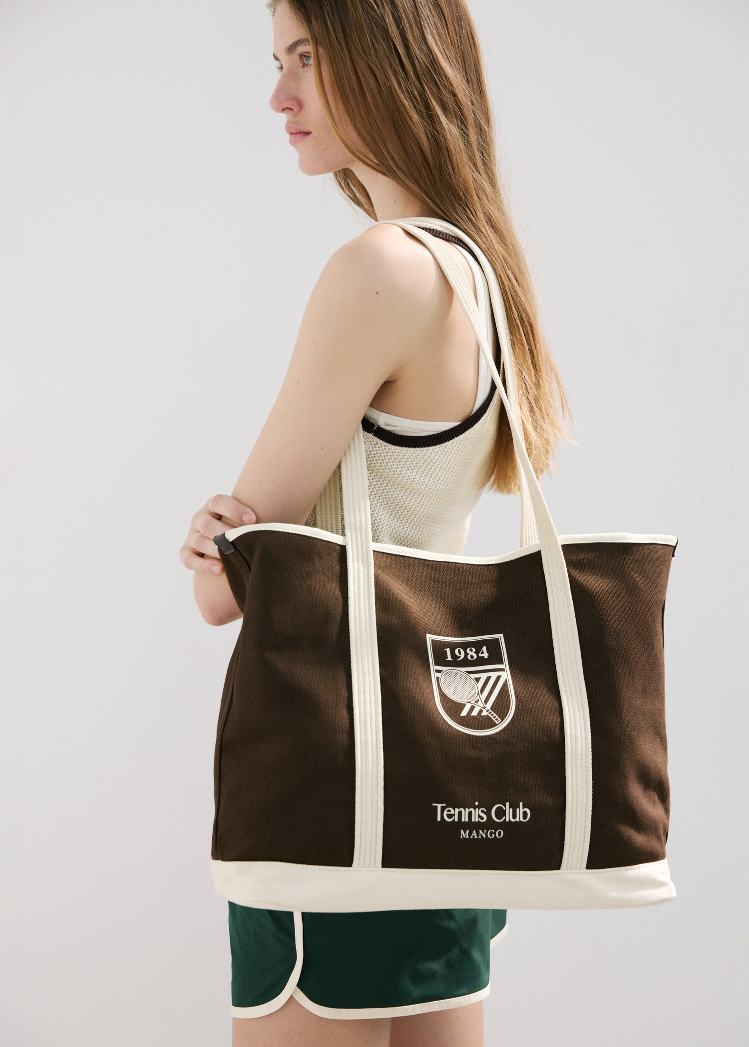 Shopper bag with embroidered message - General plane