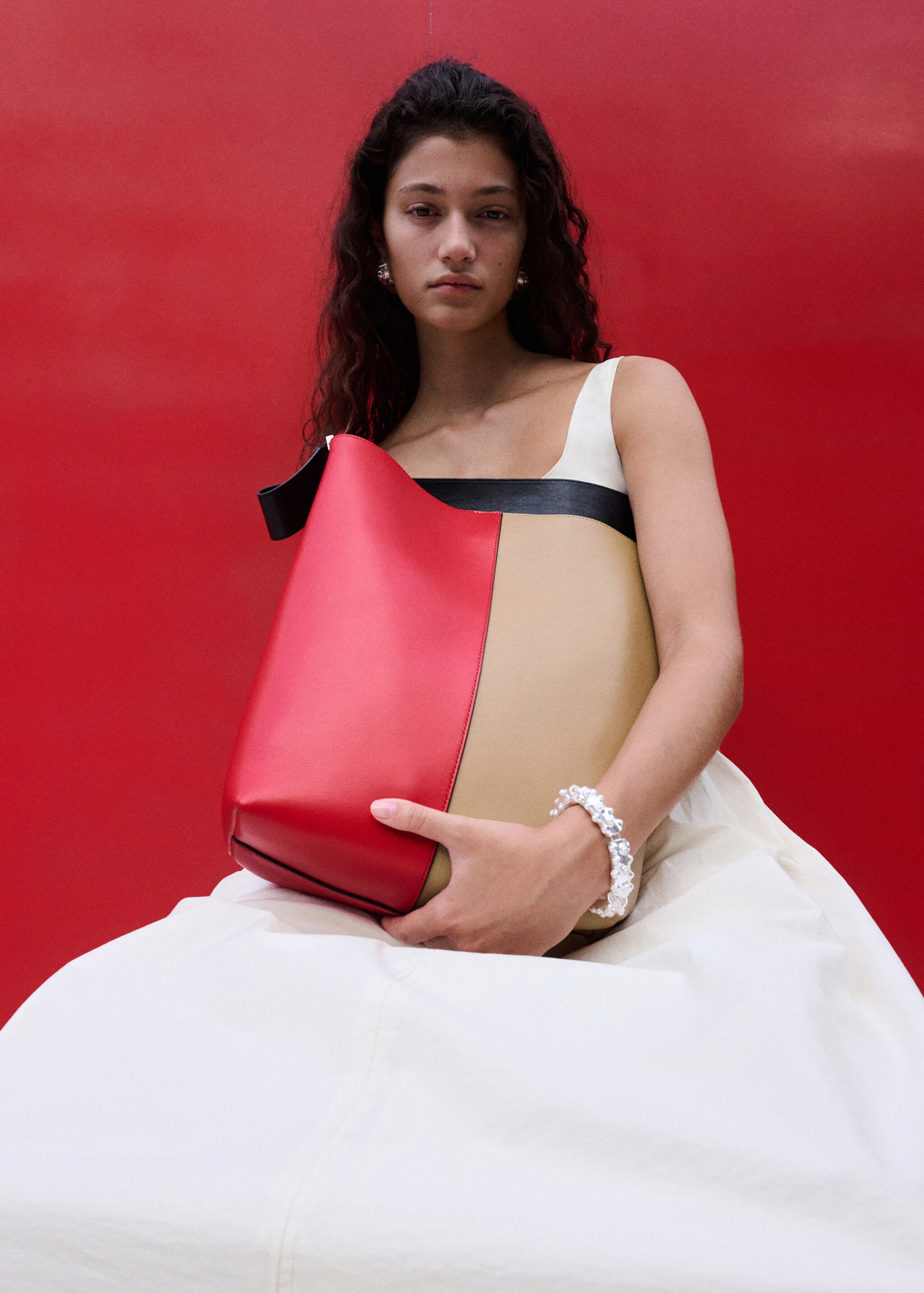 Браслет с жемчужными аппликациями - Общий план, Серебро. Ref: 27077797-00.