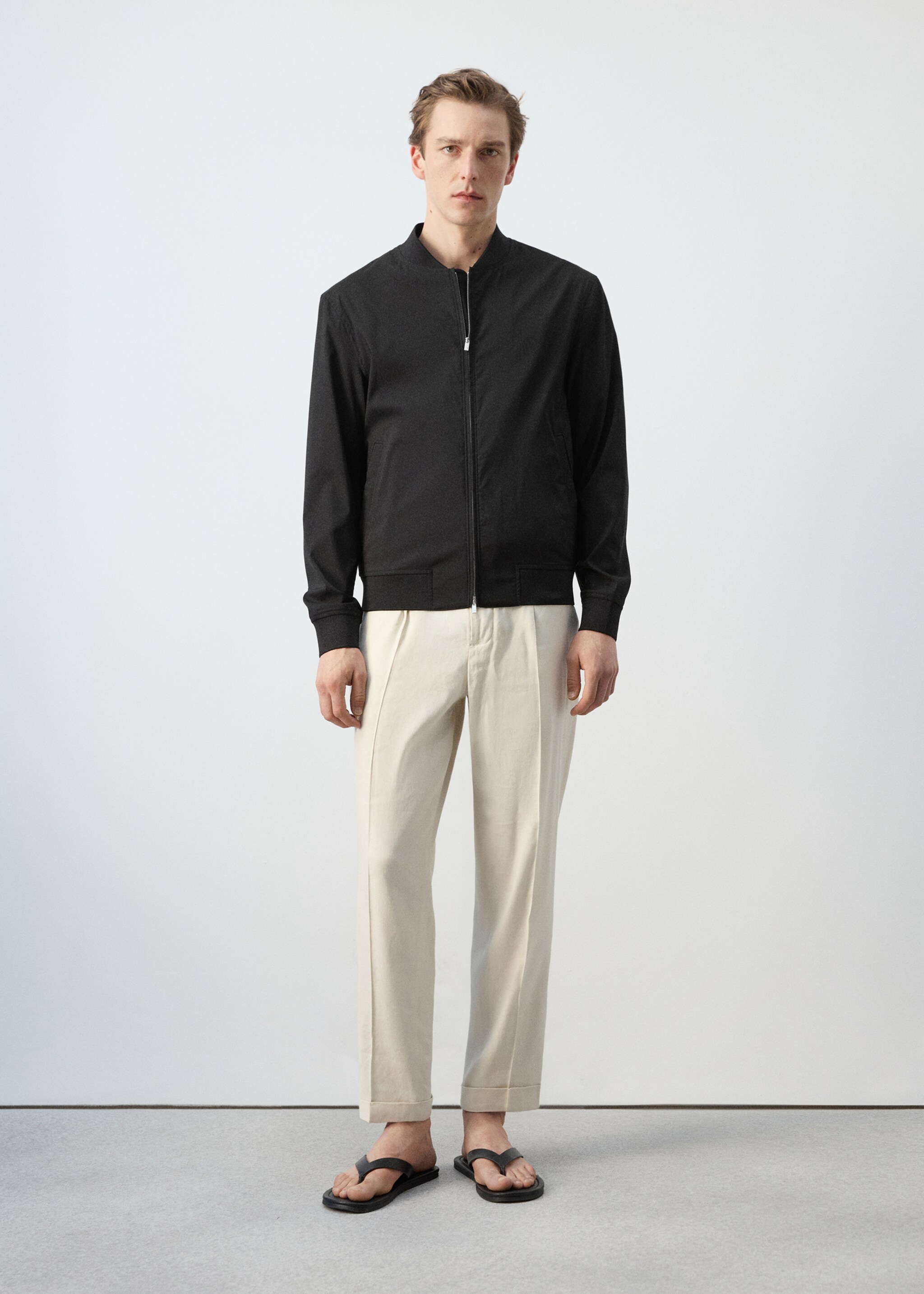 Straight lyocell bomber - General plane, Black. Ref: 27077893-00.