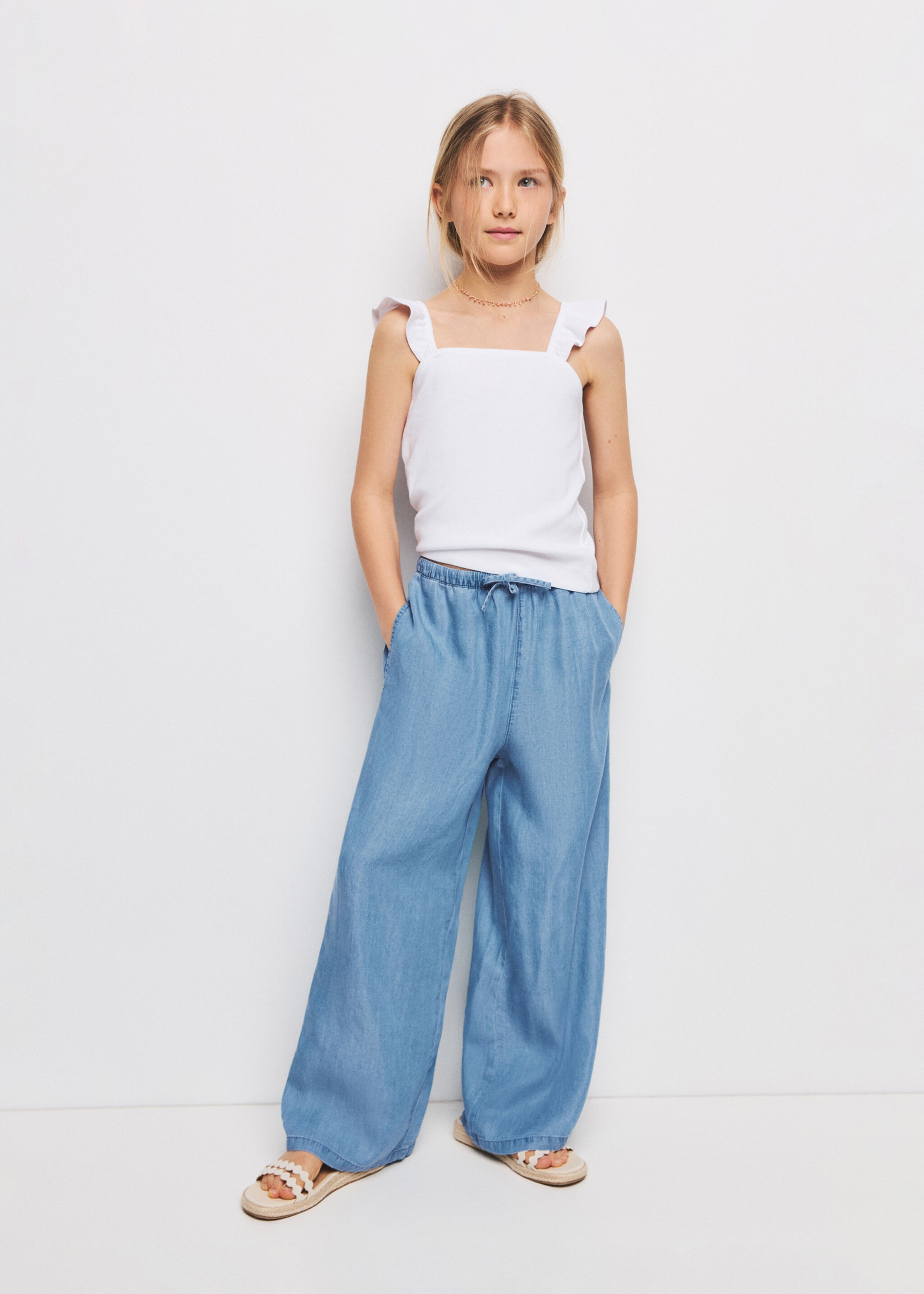 100% lyocell trousers - General plane, Medium Blue. Ref: 27077904-00.