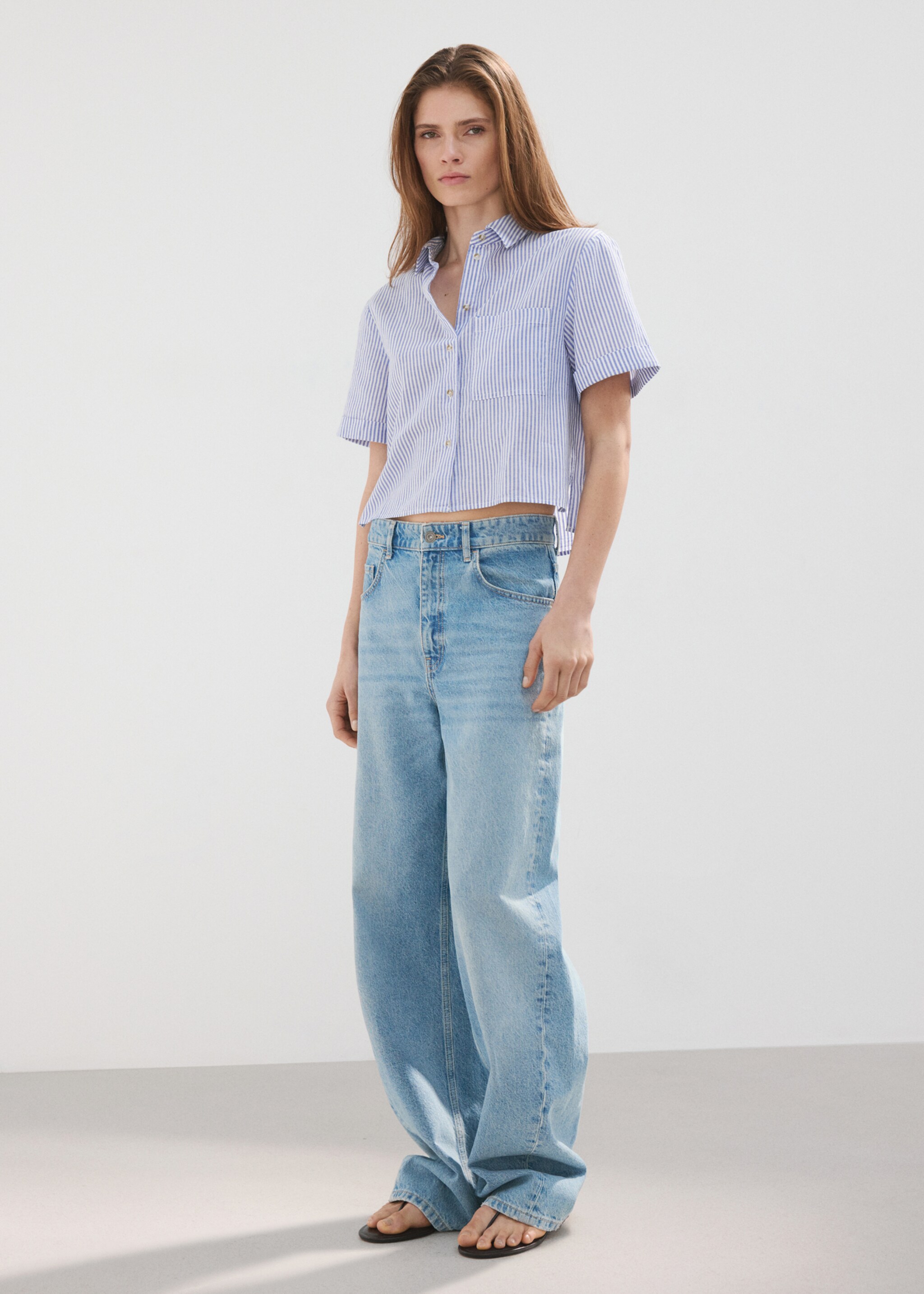 Short sleeve striped shirt - General plane, Sky Blue. Ref: 27078265-00.