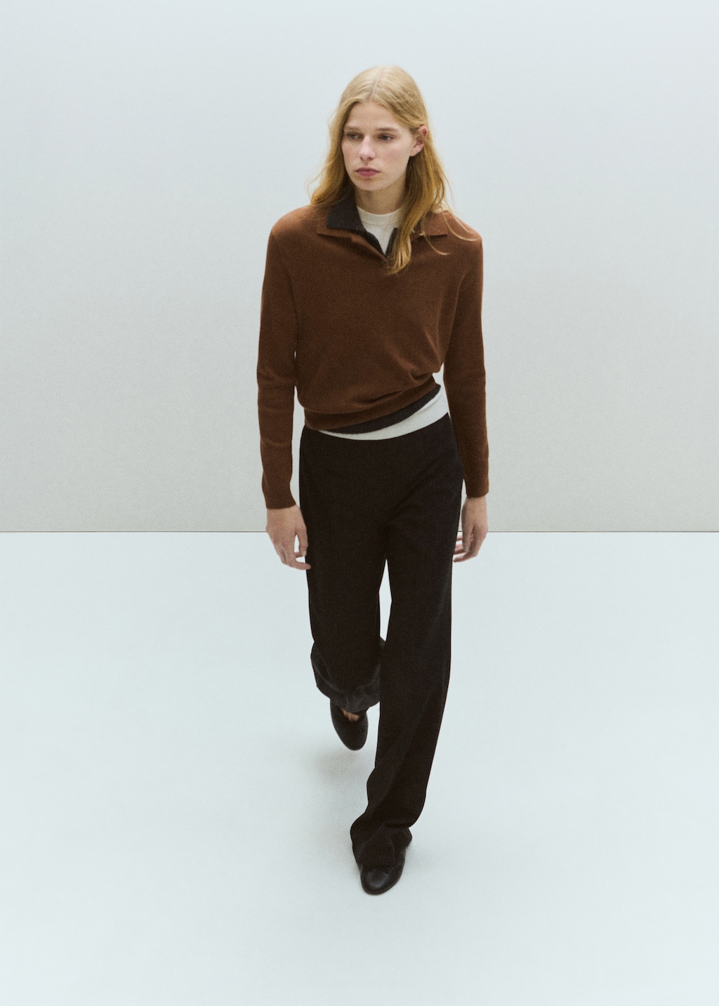 Mango Polo collar wool sweater