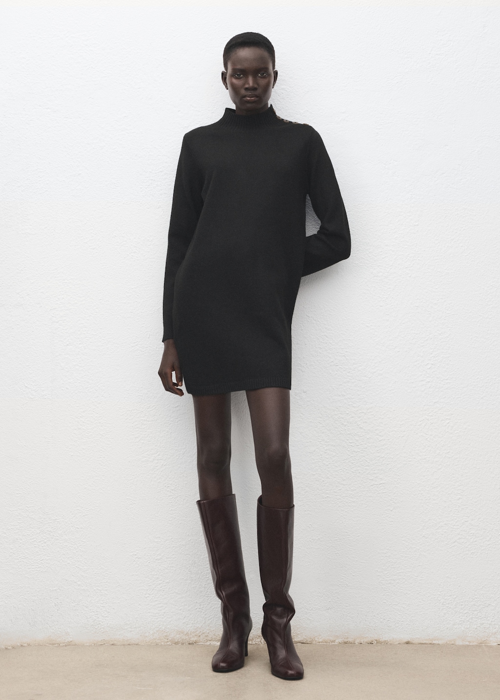 Mango Button knit dress