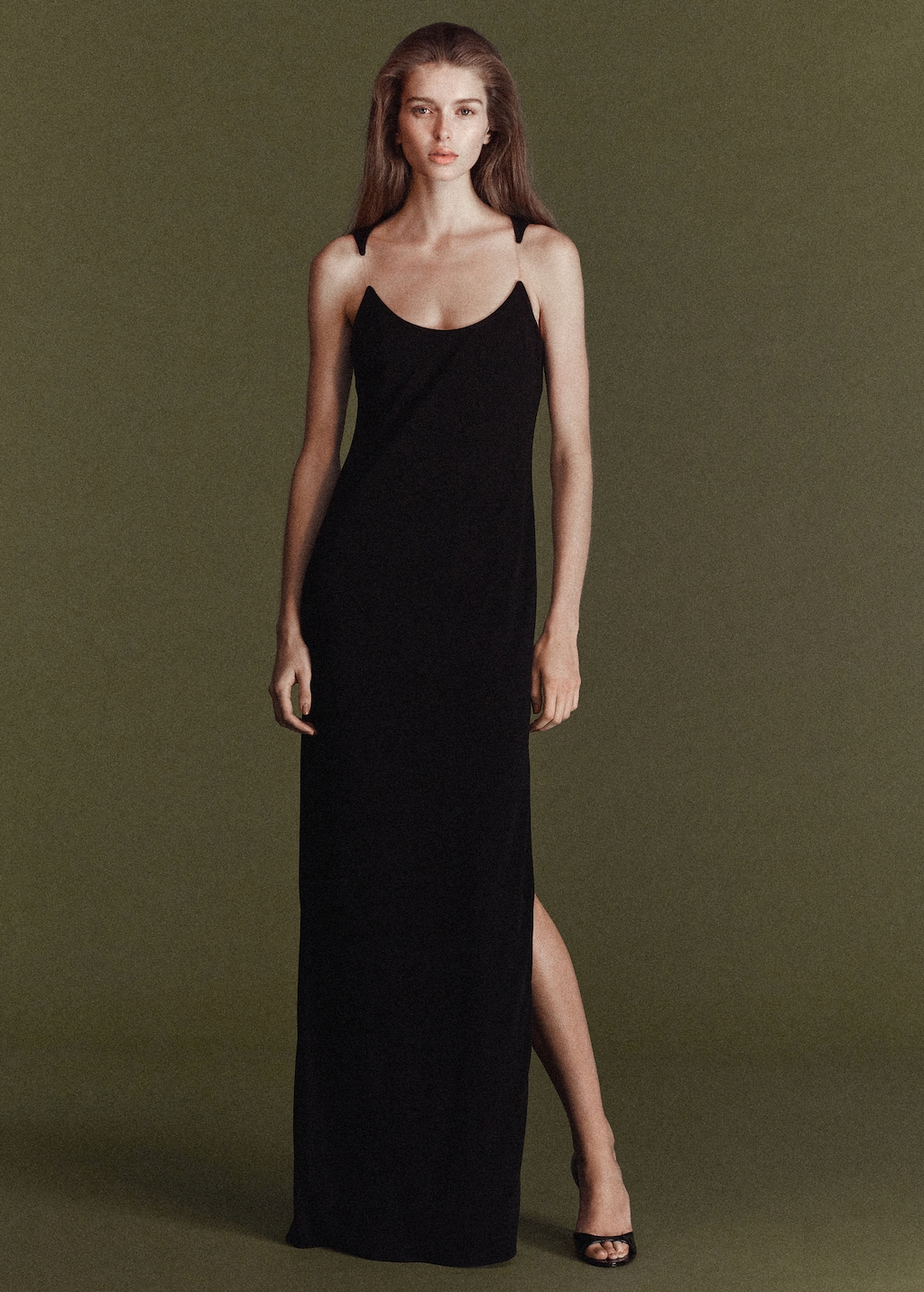 Fitted dress with transparent straps - image 2
