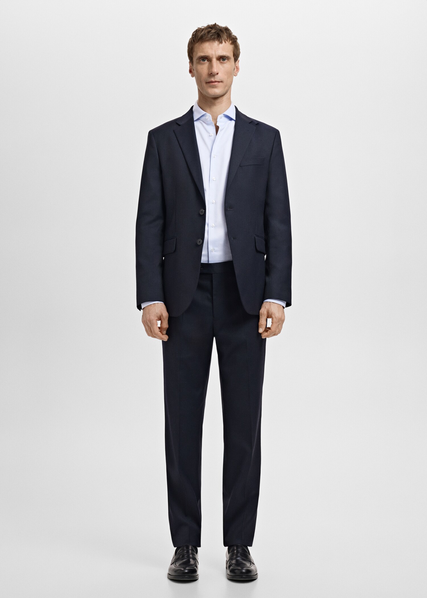 Slim-fit twill fabric dress shirt - General plane