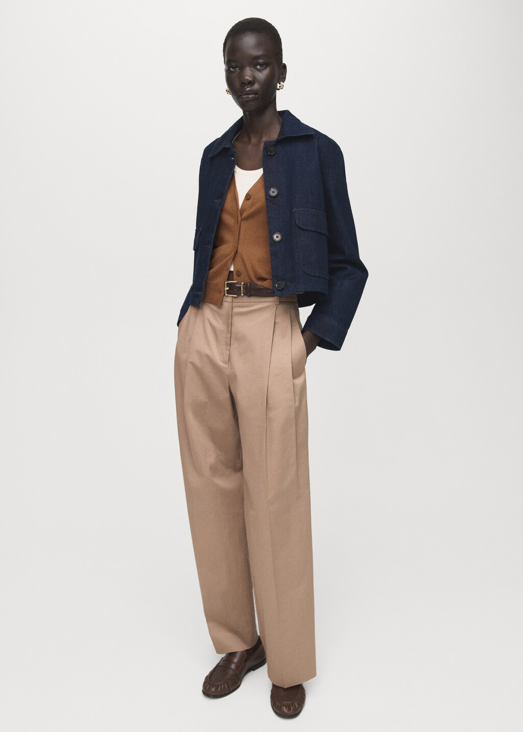 Mango V-neck knitted cardigan