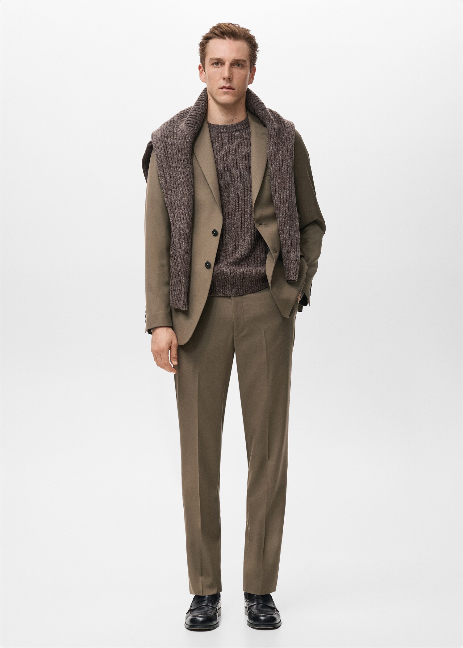 Turin 100% virgin wool suit trousers - General plane