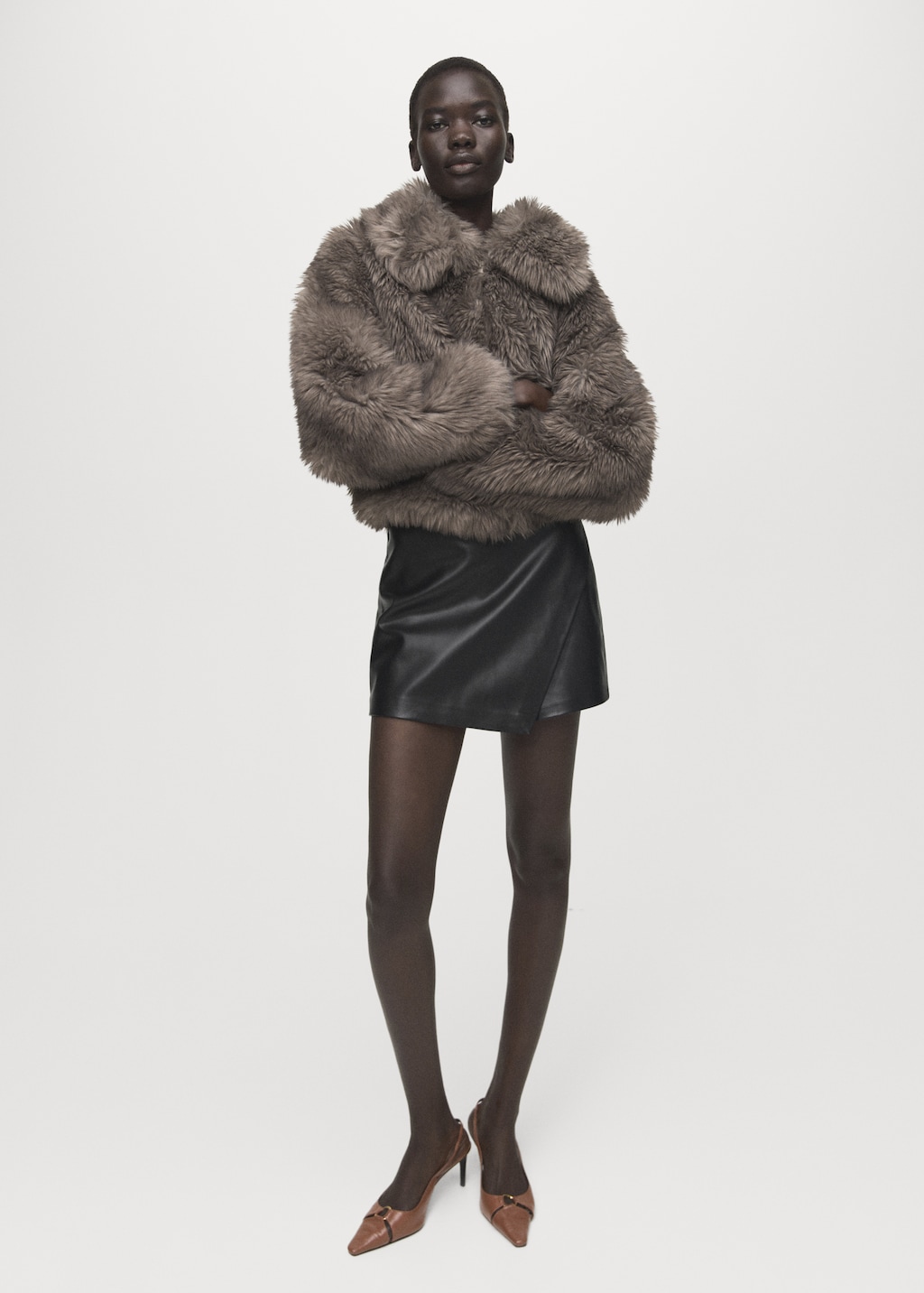 Faux-leather culottes