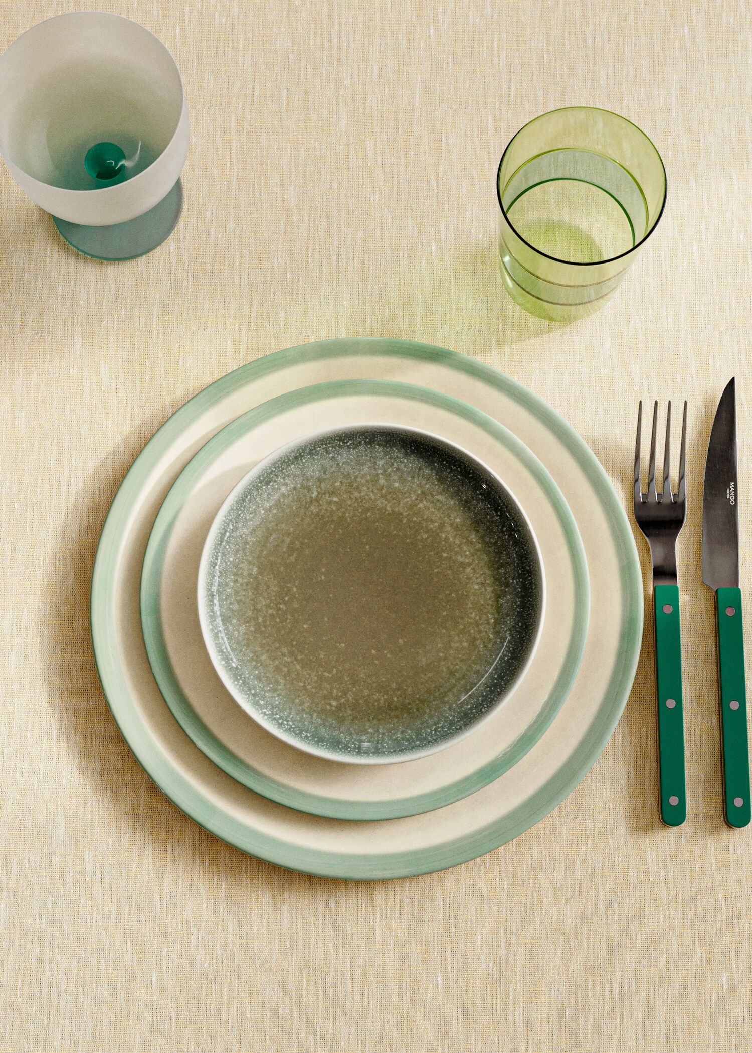 Dessertteller aus Steingut mit Farbverlauf - Allgemeine Ansicht