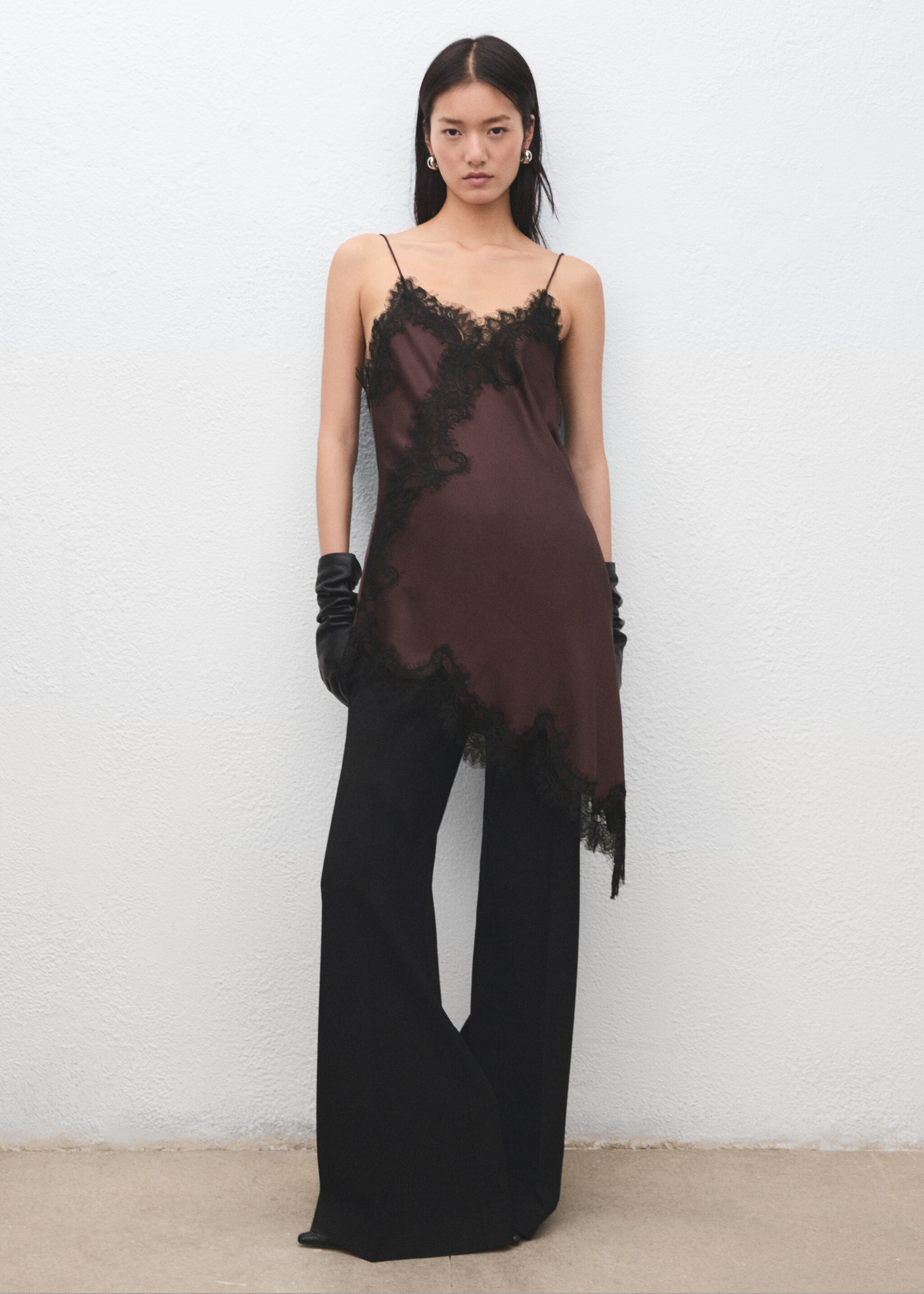 Lace top - General plane, Burgundy. Ref: 27081326-00.