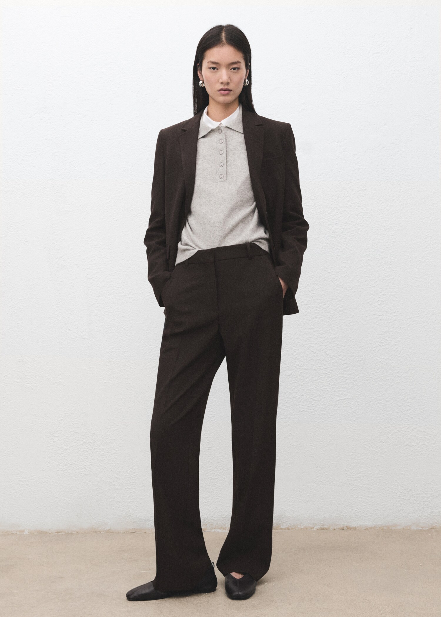 Straight-fit suit trousers - General plane