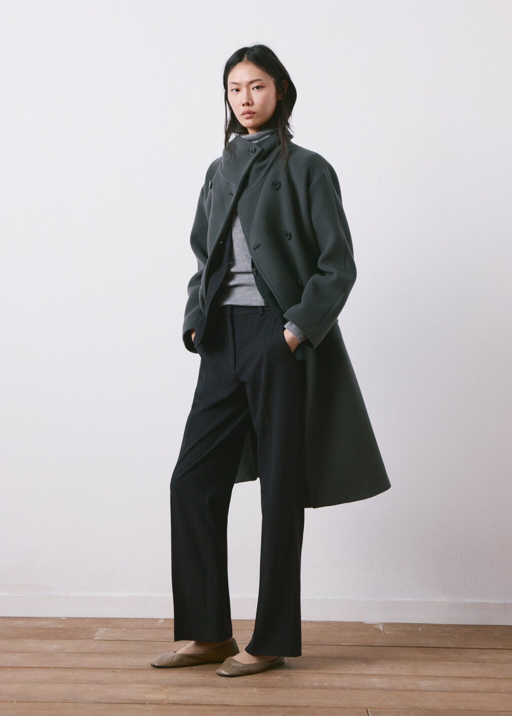 Straight-fit suit pants