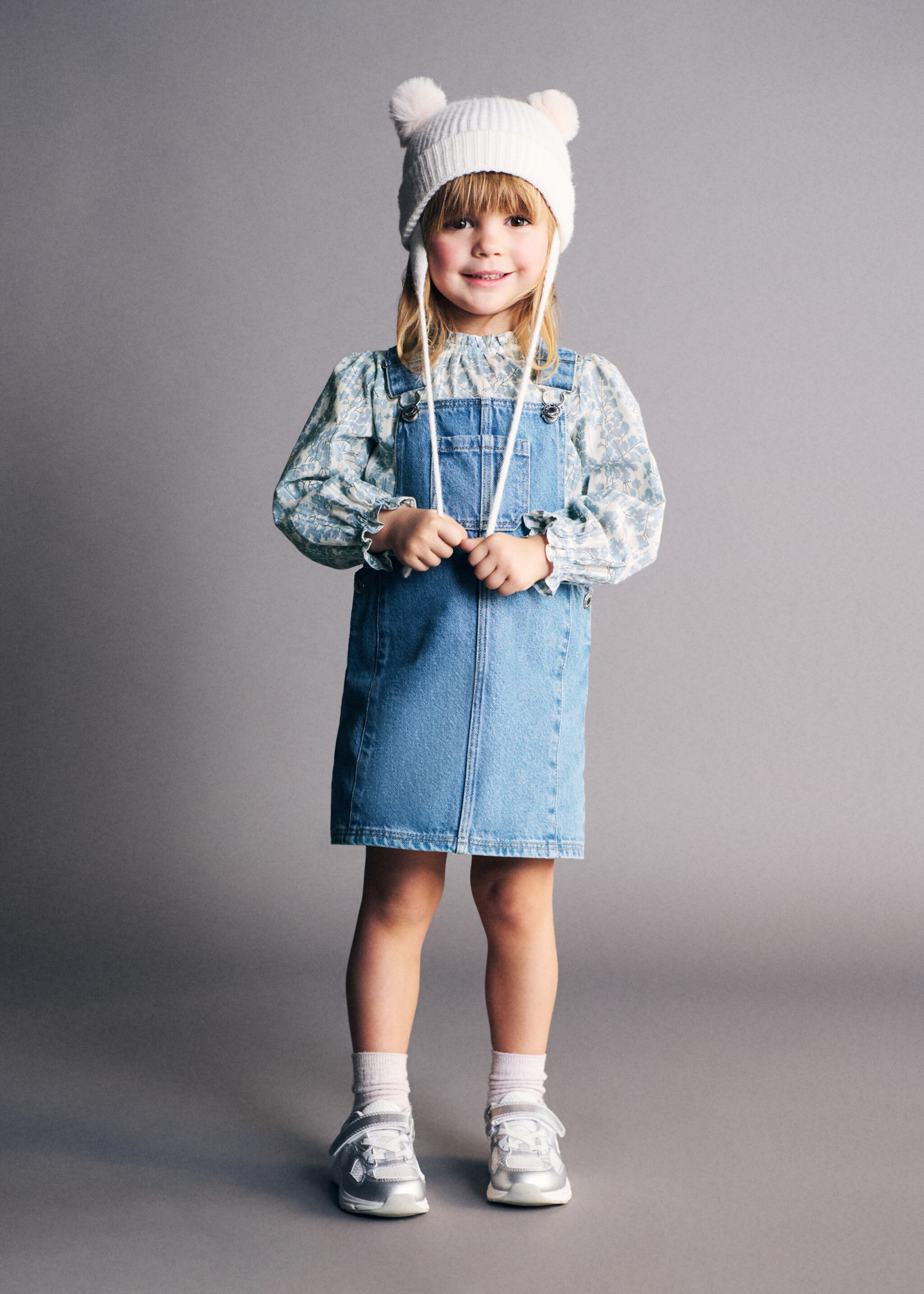 Short denim pinafore - General plane, Medium Blue. Ref: 27081508-00.
