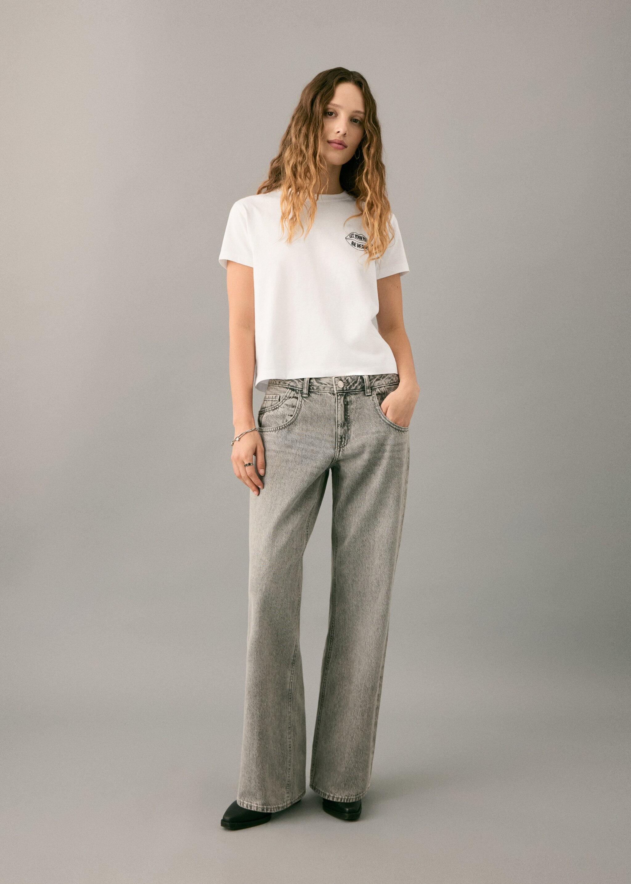 Embroidered short-sleeved t-shirt - General plane, Off White. Ref: 27081514-00.