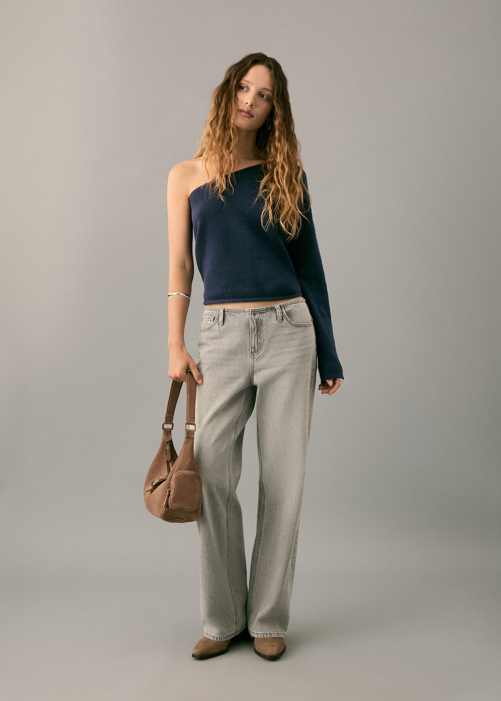 Asymmetric knit sweater