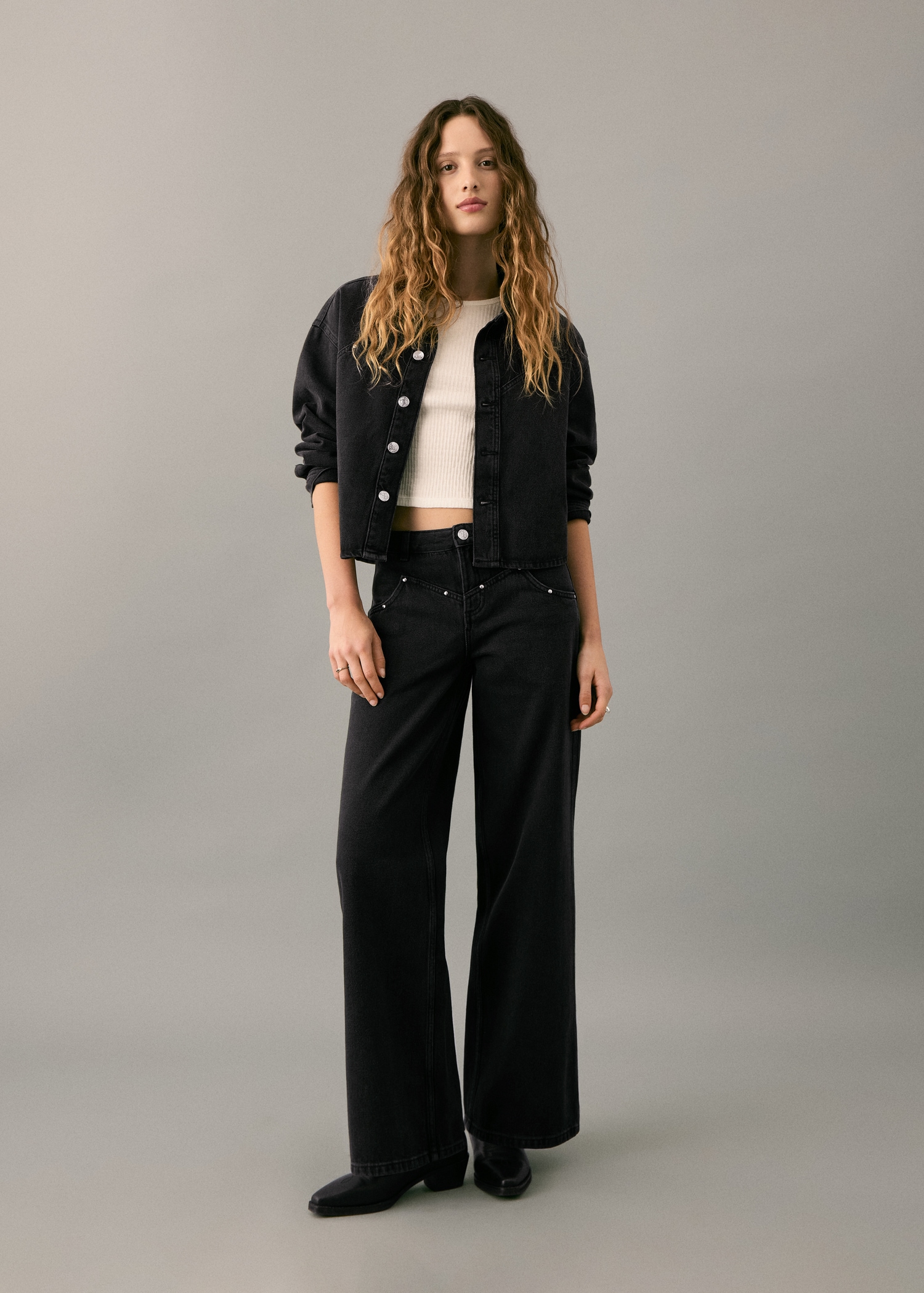 Denim shirt with studs - General plane