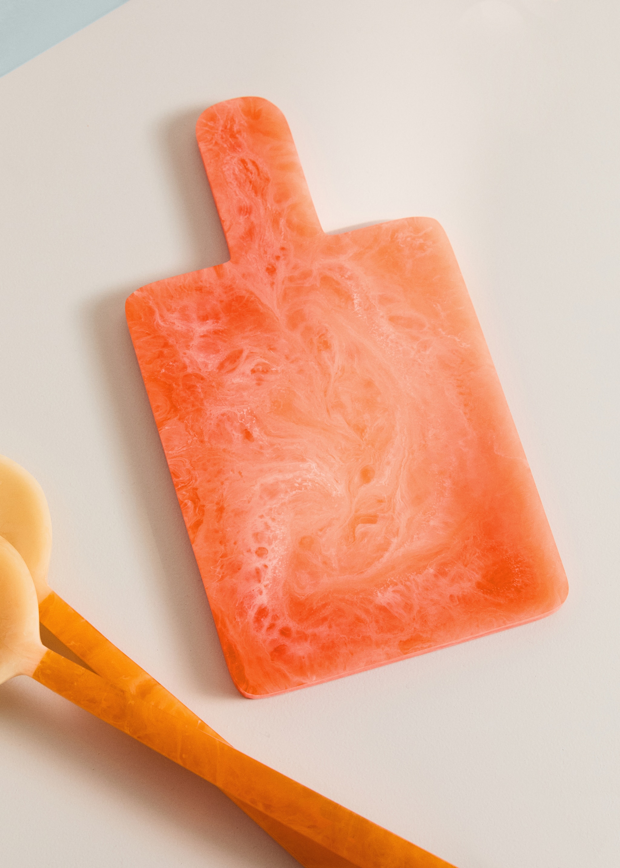 Snijplank van hars - Overzichtstekening, Pasteloranje. Ref: 27082919-00.