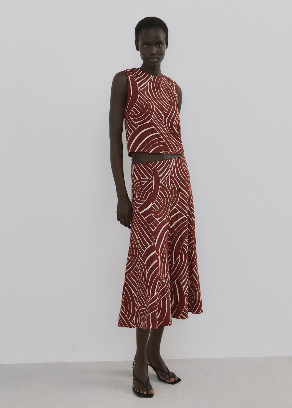 A-line skirt with geometric print - image 2