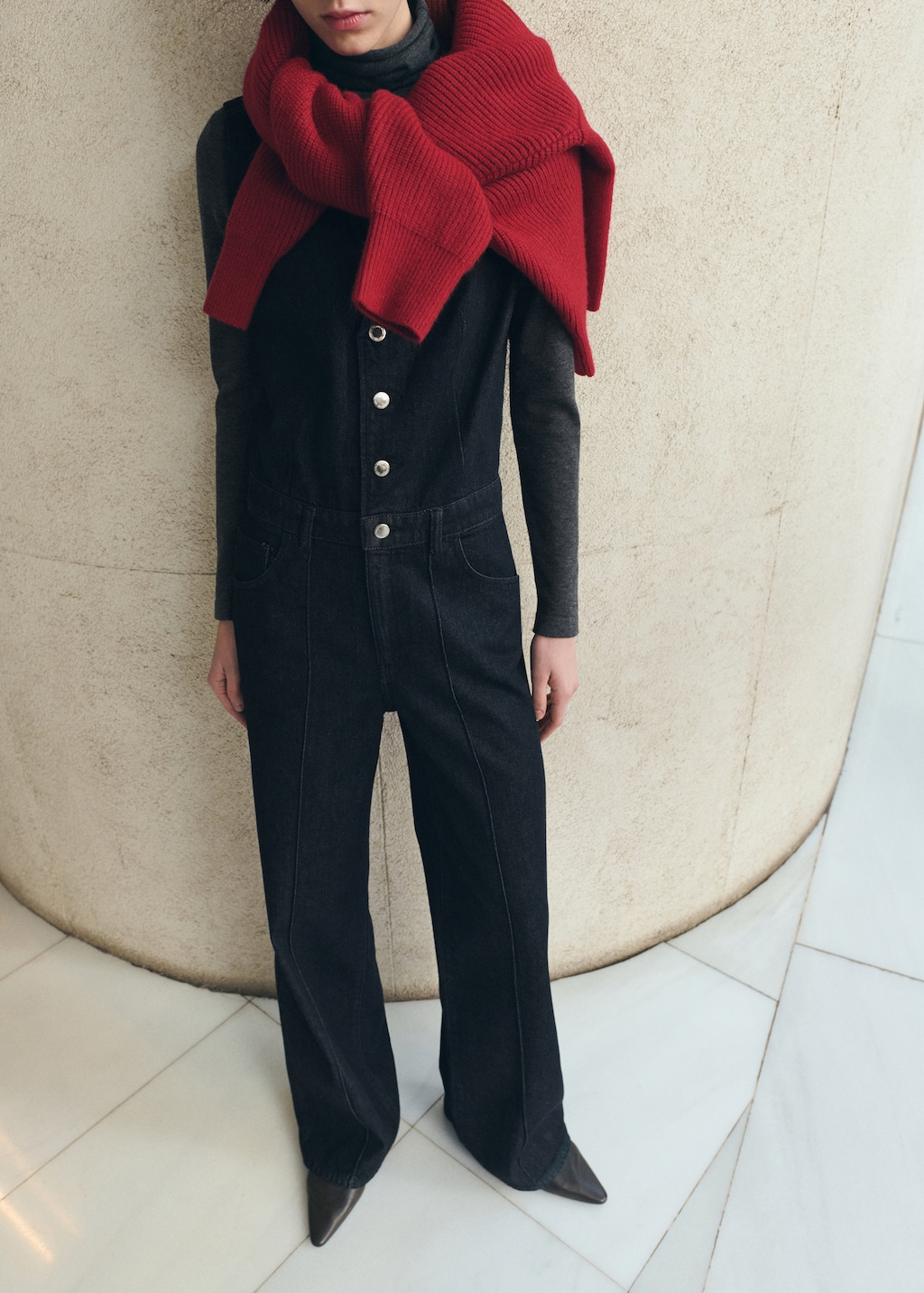 Buttons denim jumpsuit - image 2