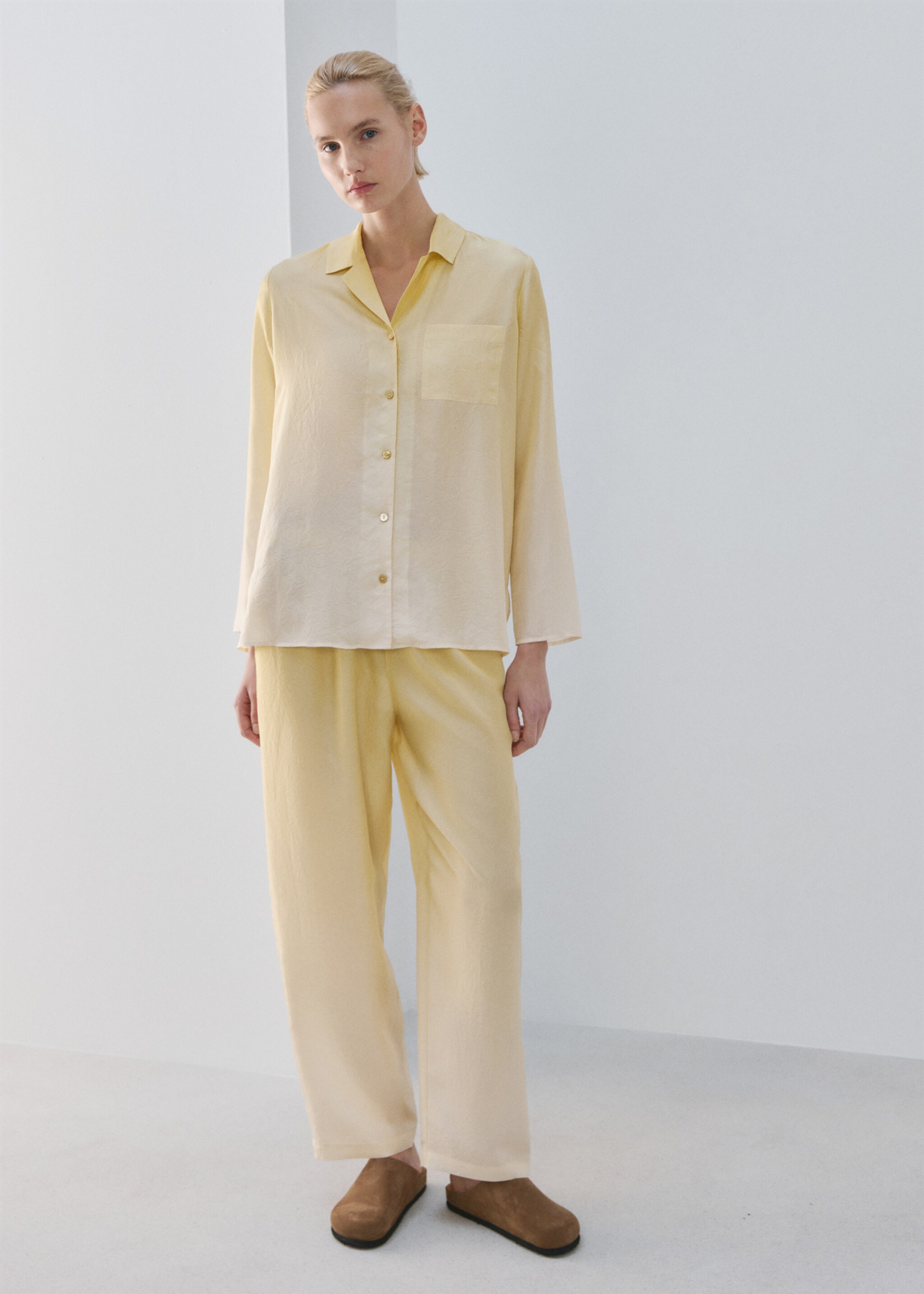 Ombre silk shirt - General plane, Pastel Yellow. Ref: 27083313-00.