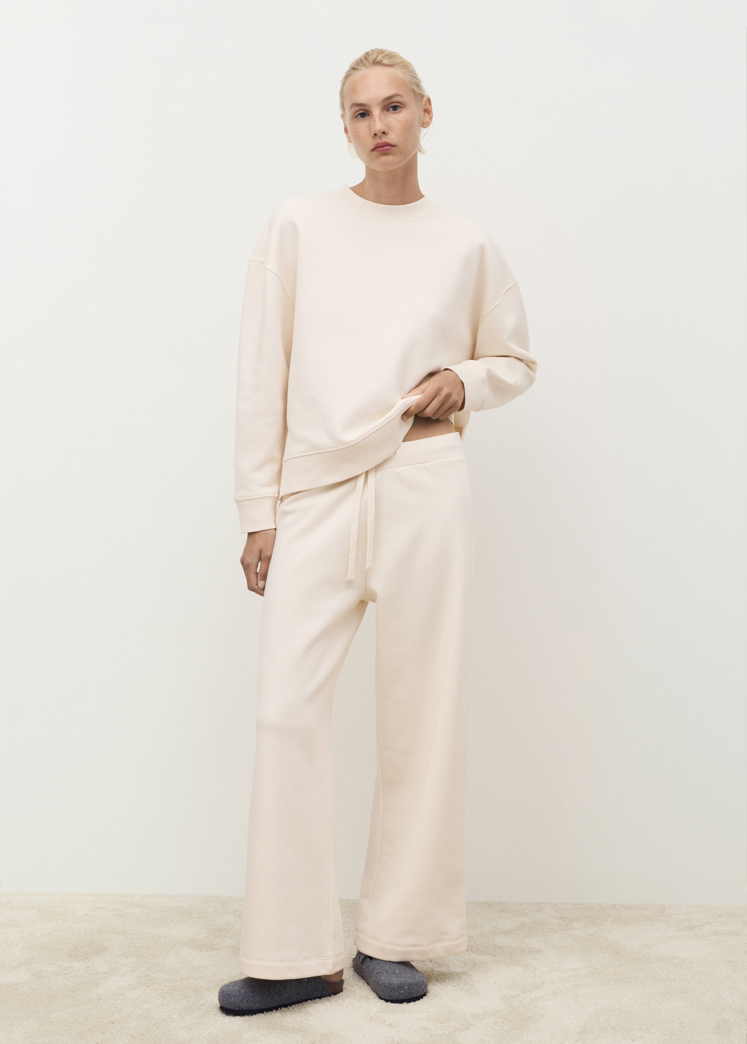 Fluid long cotton pants - General plane