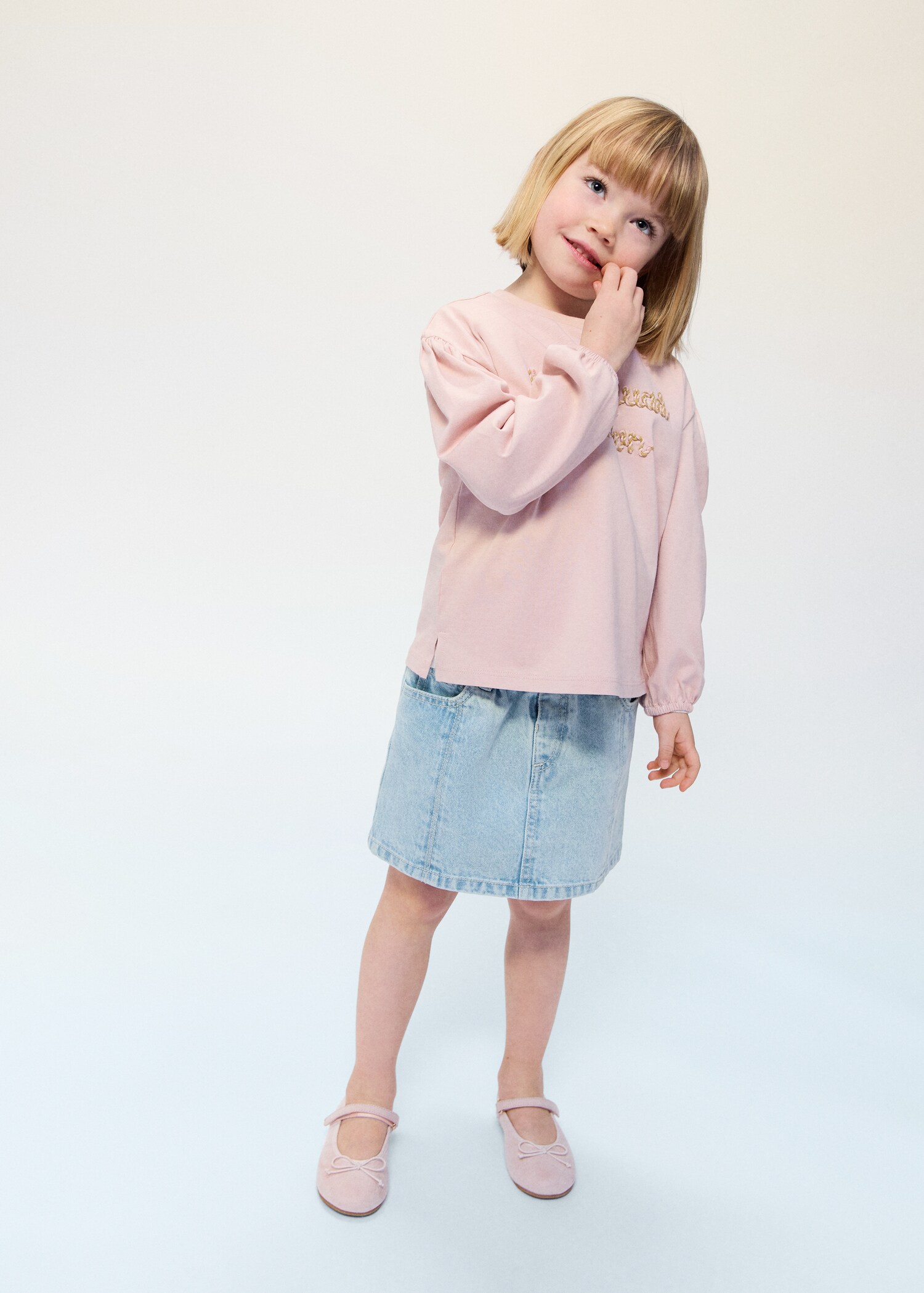 Denim cotton skirt - General plane