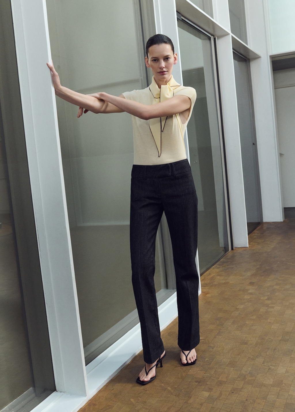 Knit top with handkerchief detail