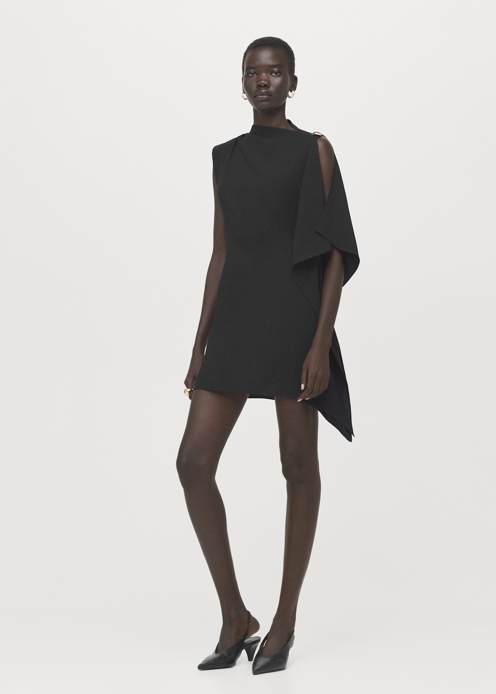 Short asymmetrical sleeve dress - image 2