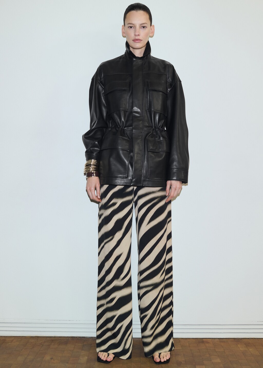Zebra-print straight-fit pants - image 2