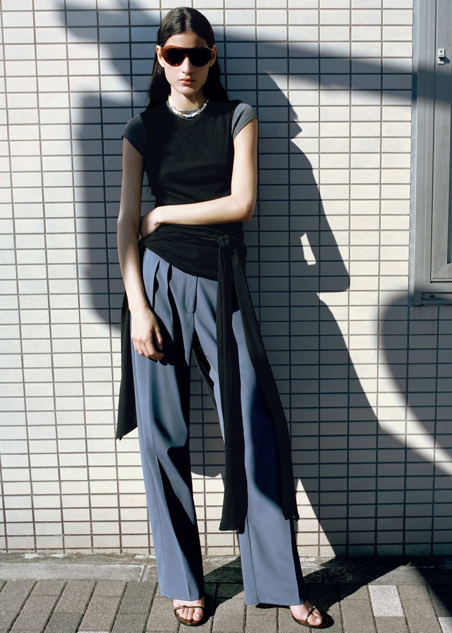 Cotton top with knot detail - General plane