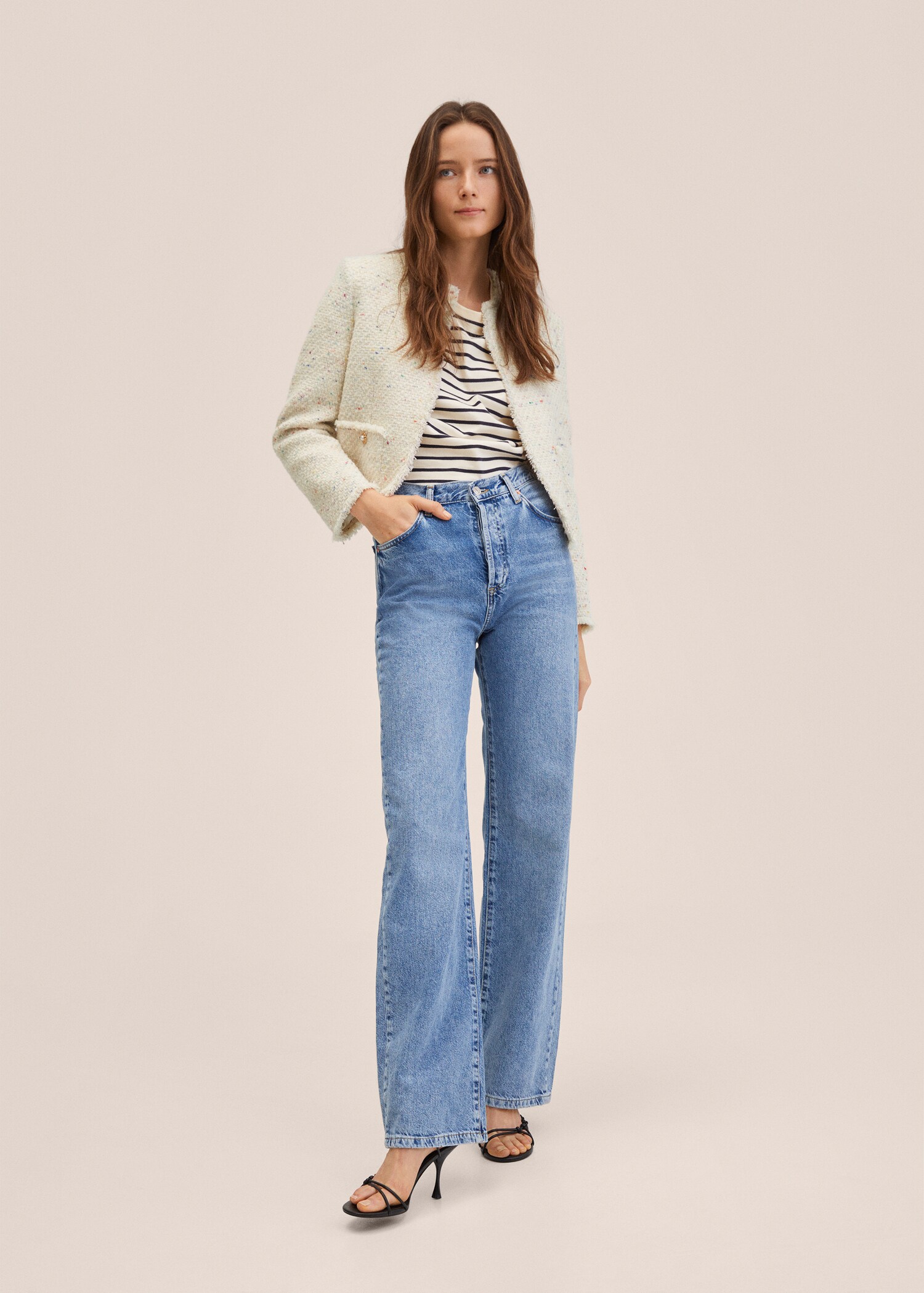 Chaqueta tweed crop - Plano general