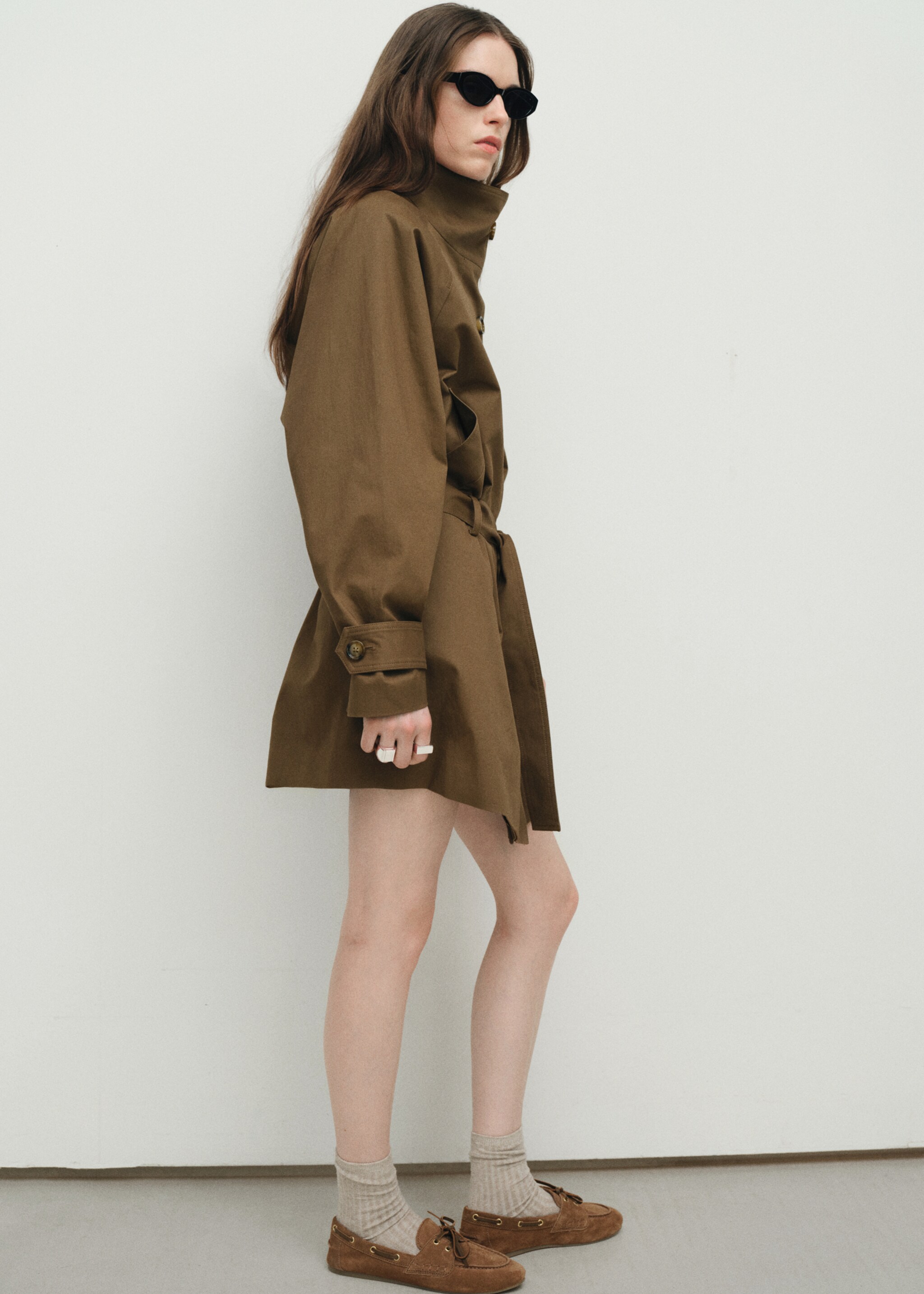 Loafer aus Rauleder mit Schleife - Allgemeine Ansicht, Braun. Ref: 27085159-00.