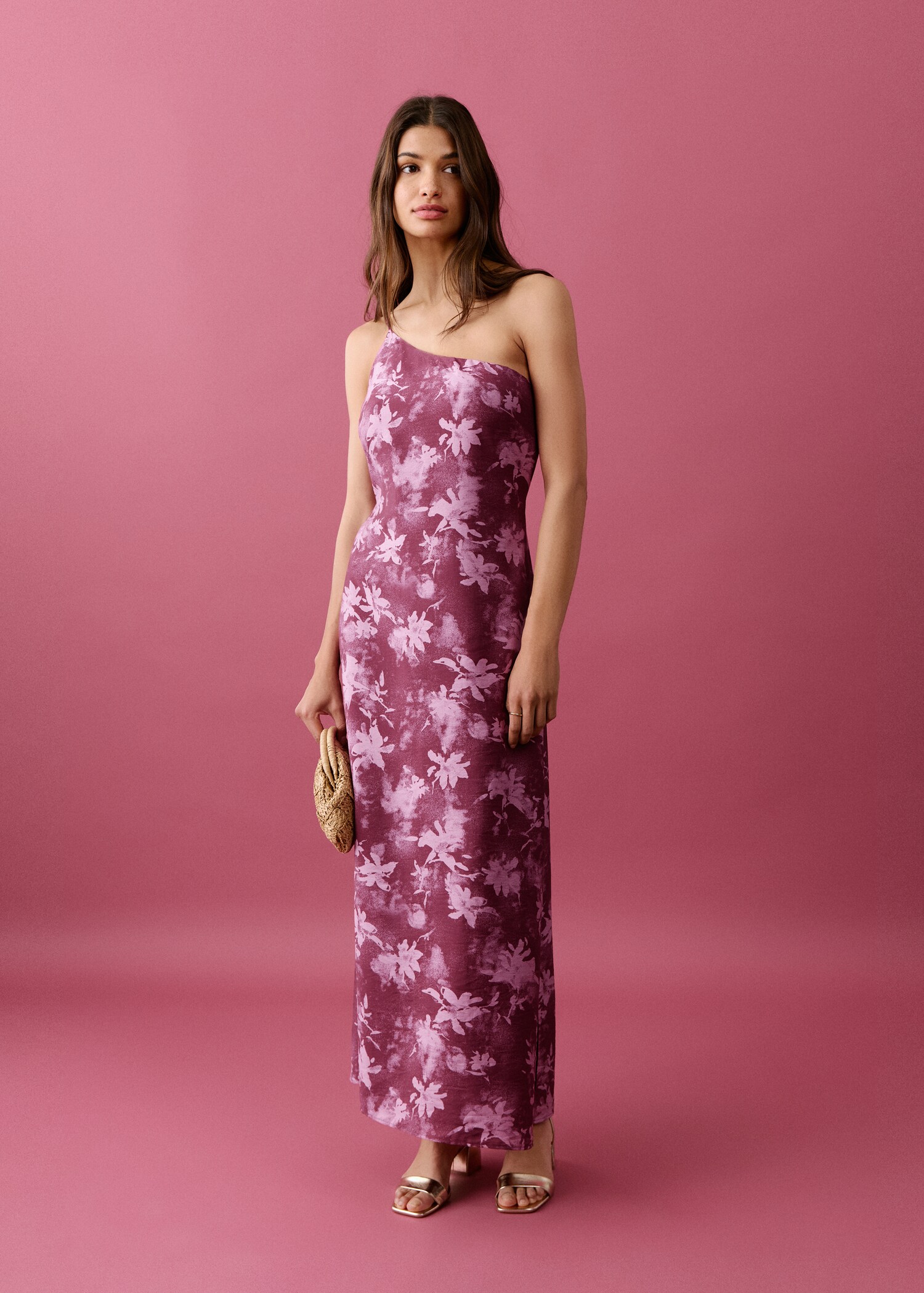 Vestido asimétrico flores - Plano general