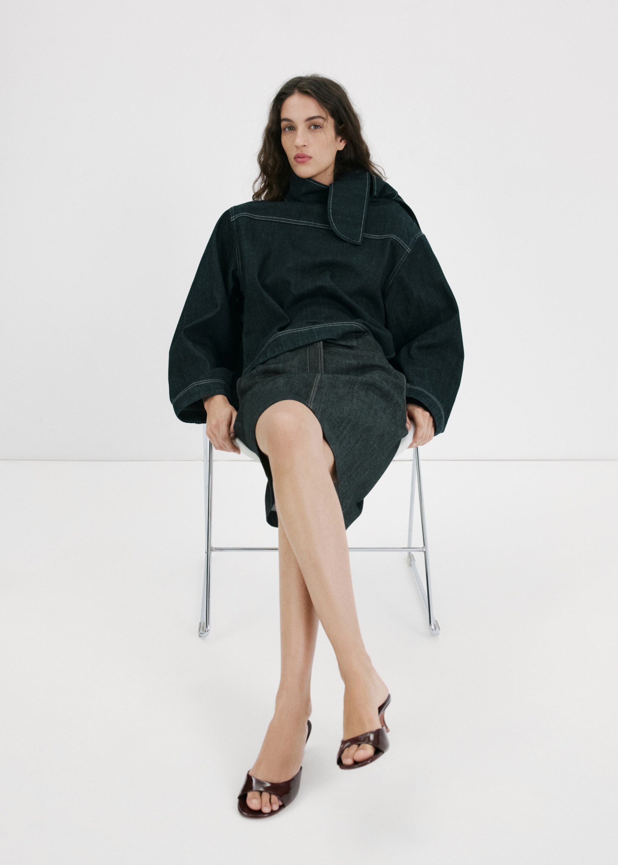 Pointed heel sandals - General plane, Chocolate. Ref: 27085814-00.