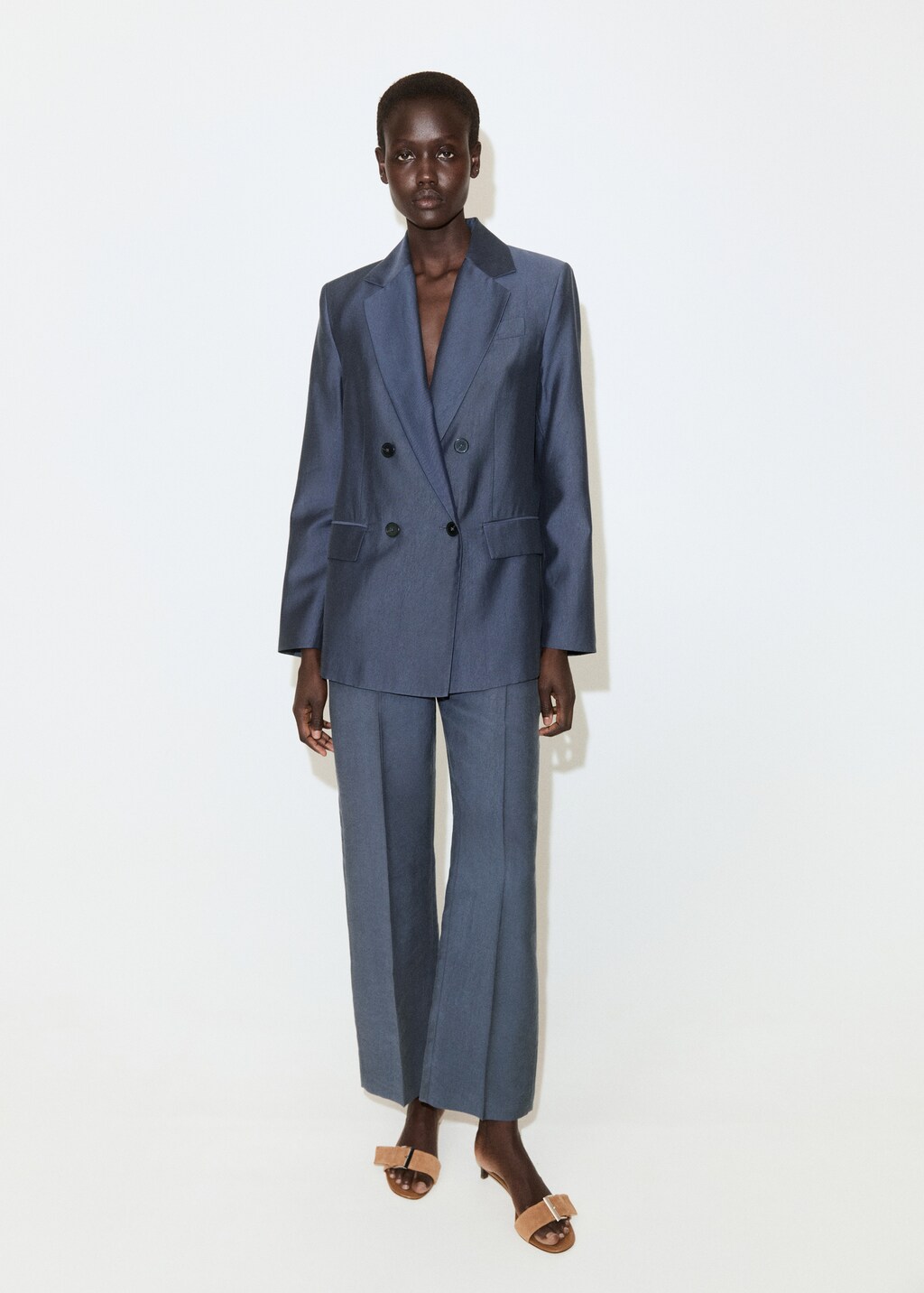 Straight-fit lyocell suit blazer