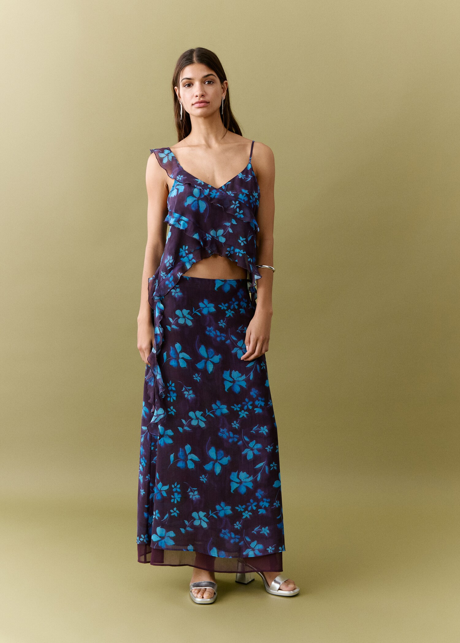 Floral print skirt - General plane