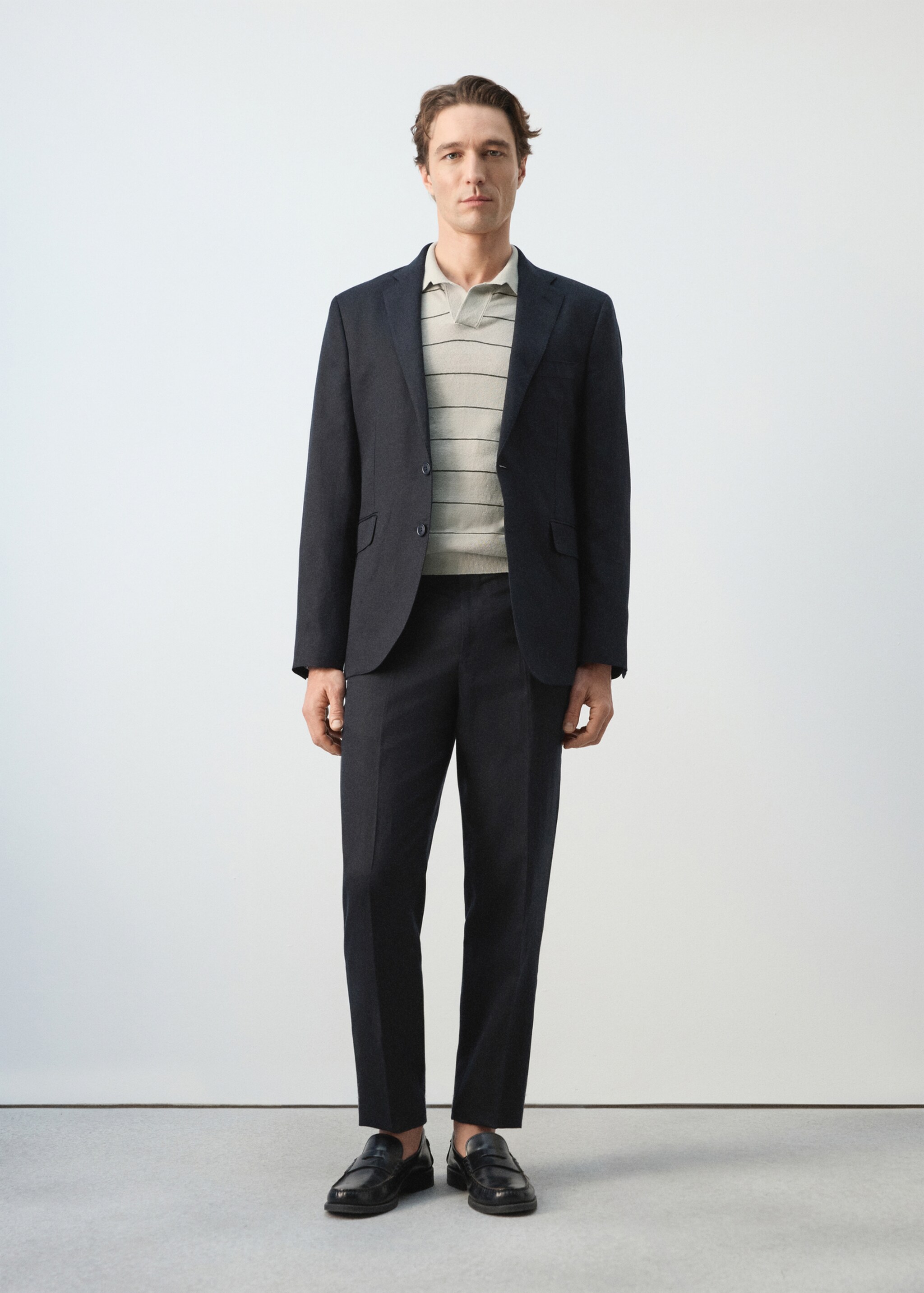 Amalfi slim fit suit trousers - General plane, Navy. Ref: 27085930-00.