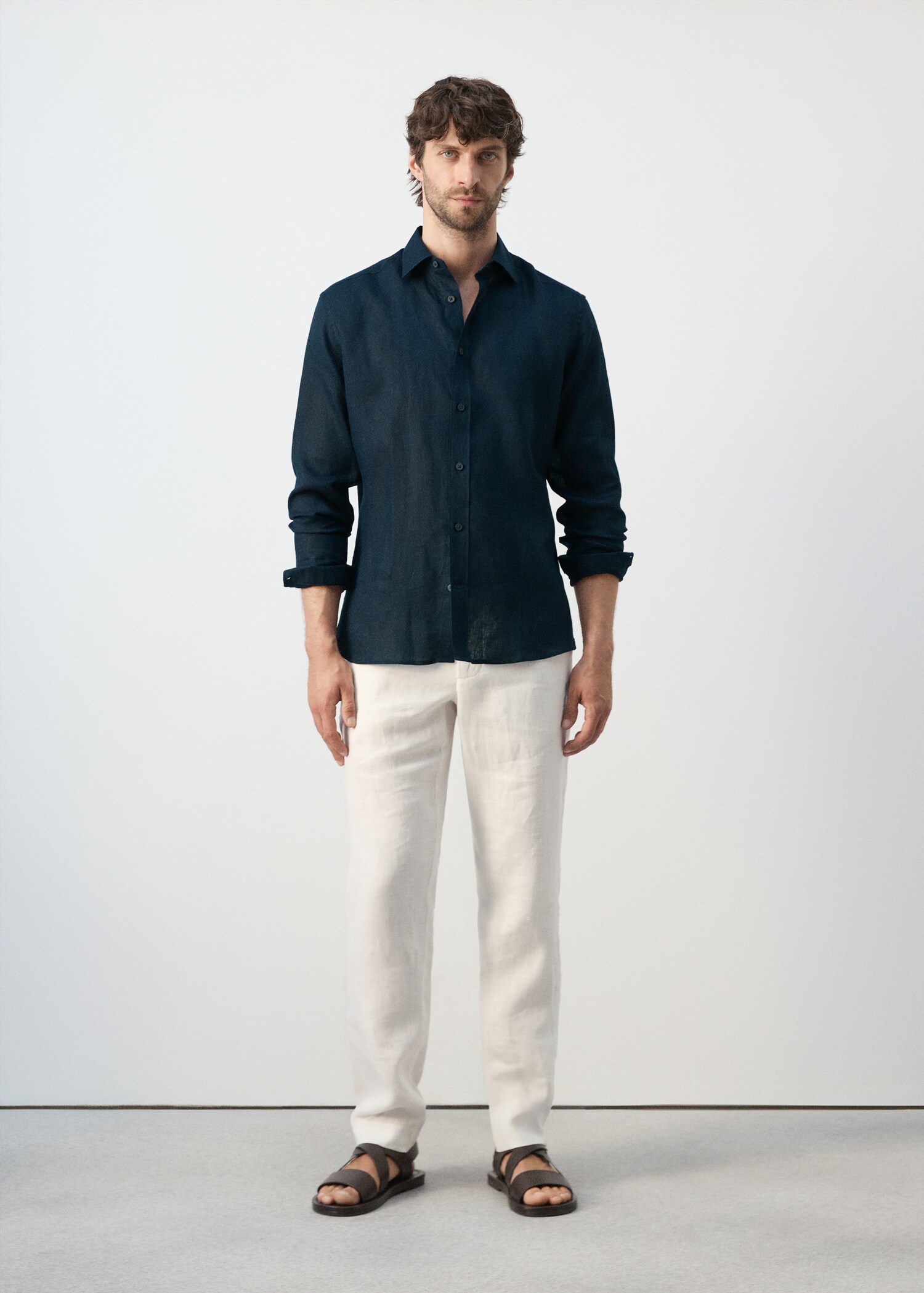 Chemise regular fit 100 % lin - Plan général