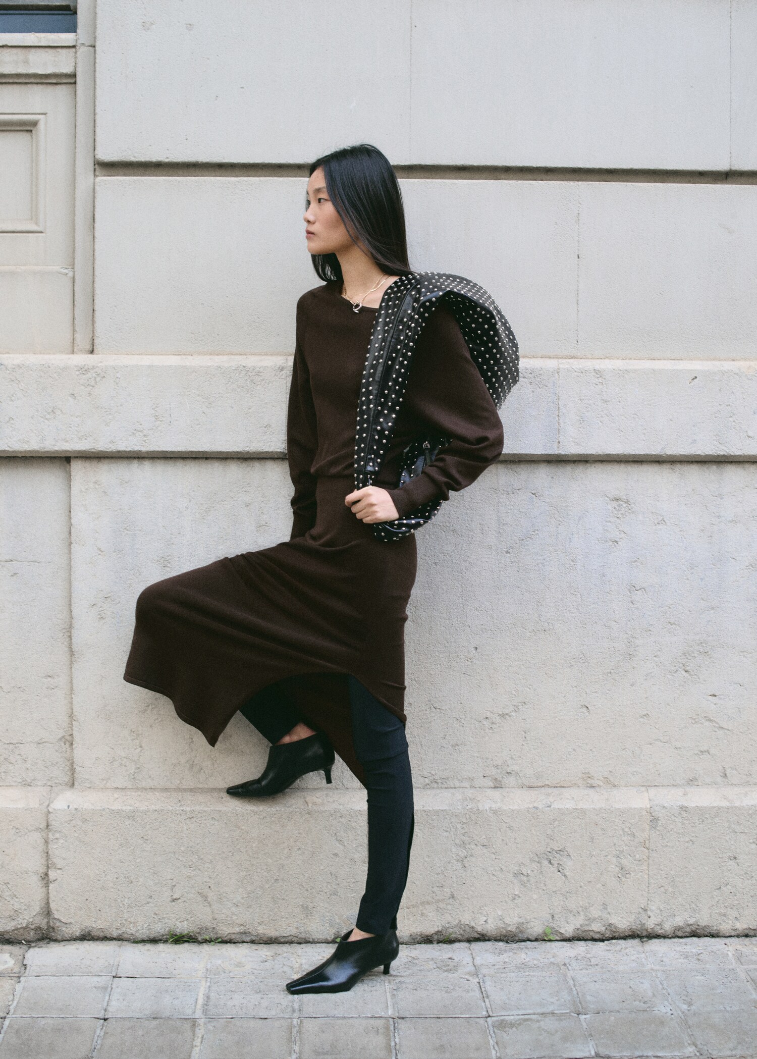 Bottines cuir talon kitten heel - Plan général