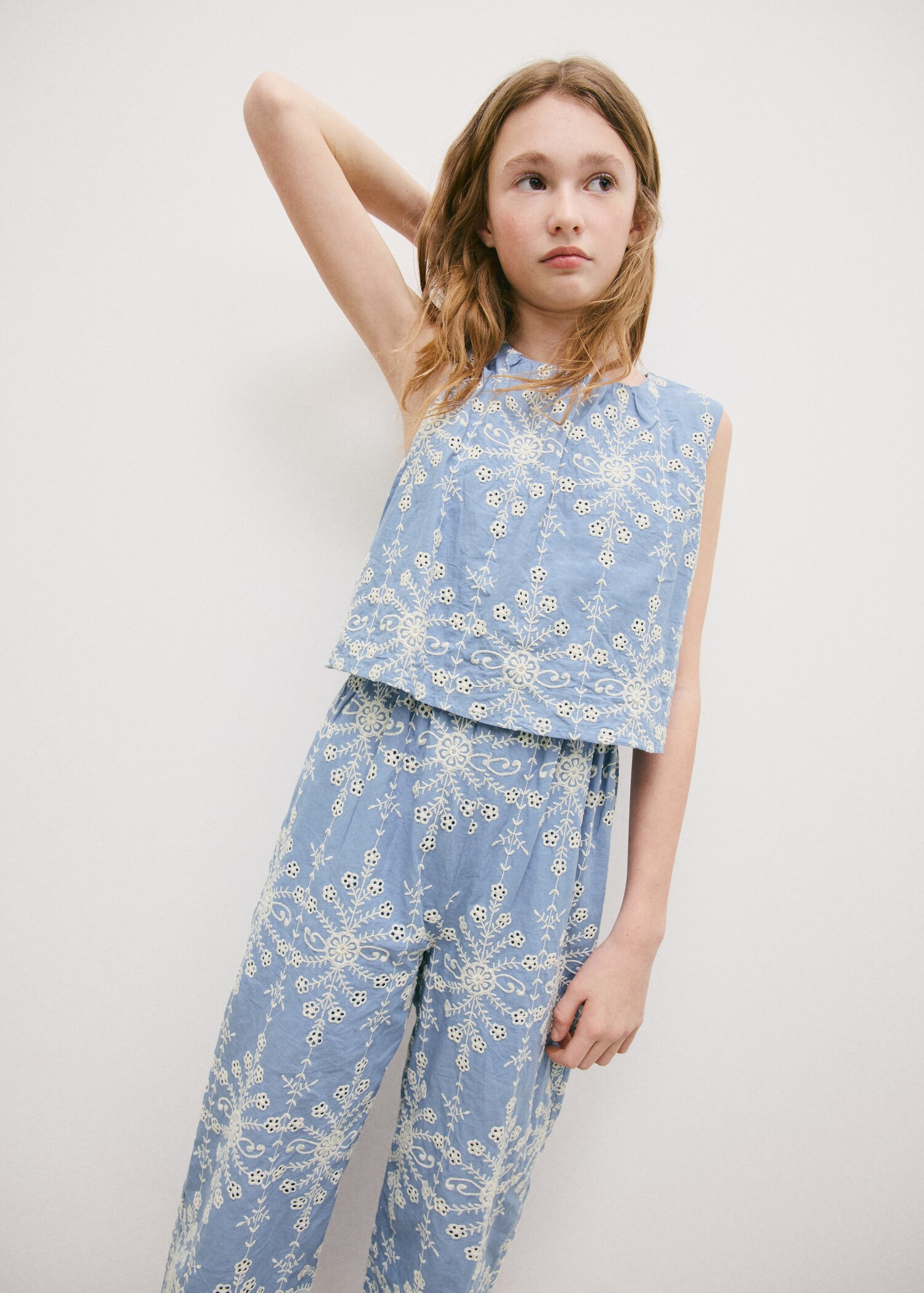 Long embroidered jumpsuit - General plane